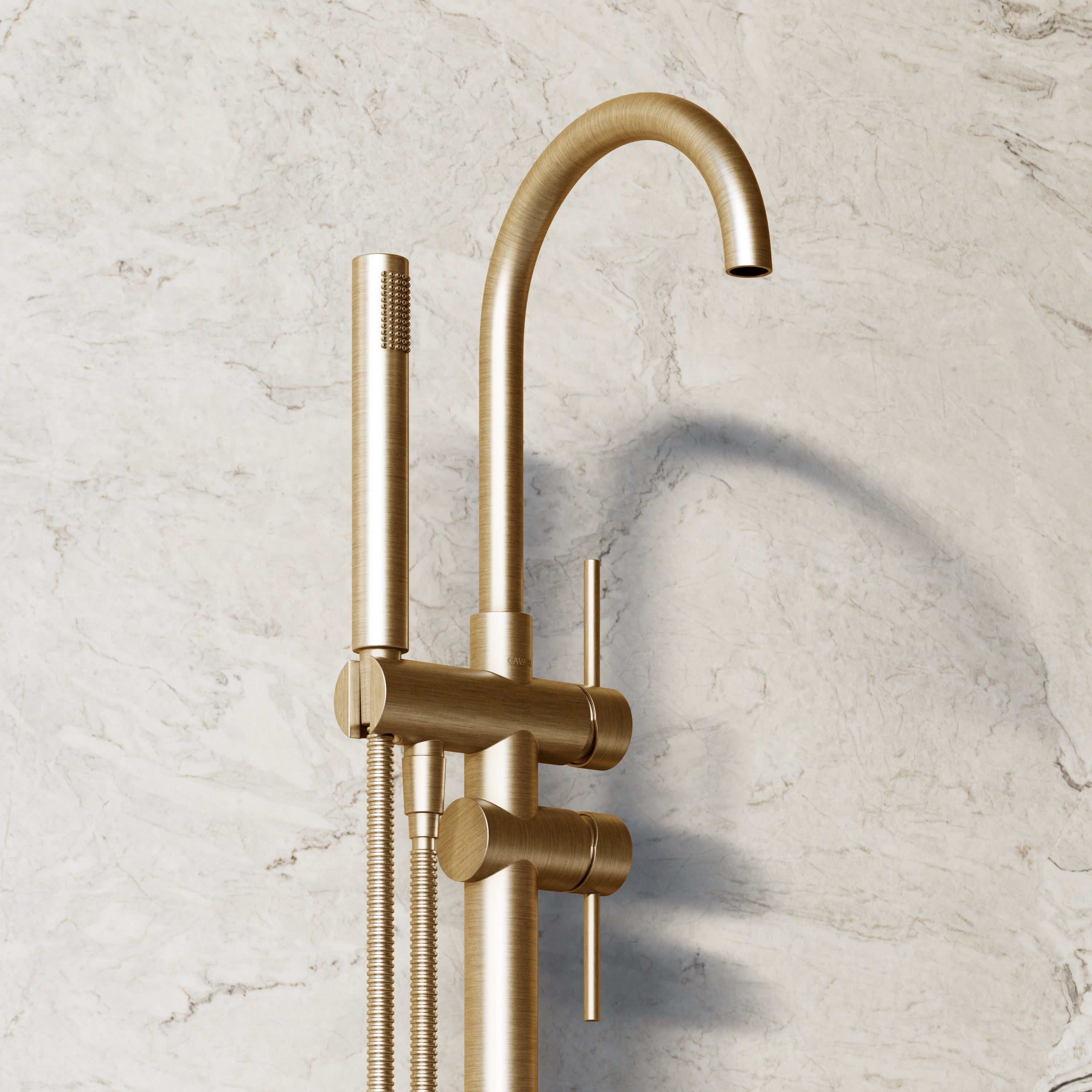 Image of Origin Floor Standing Bath Mixer with Hand Shower