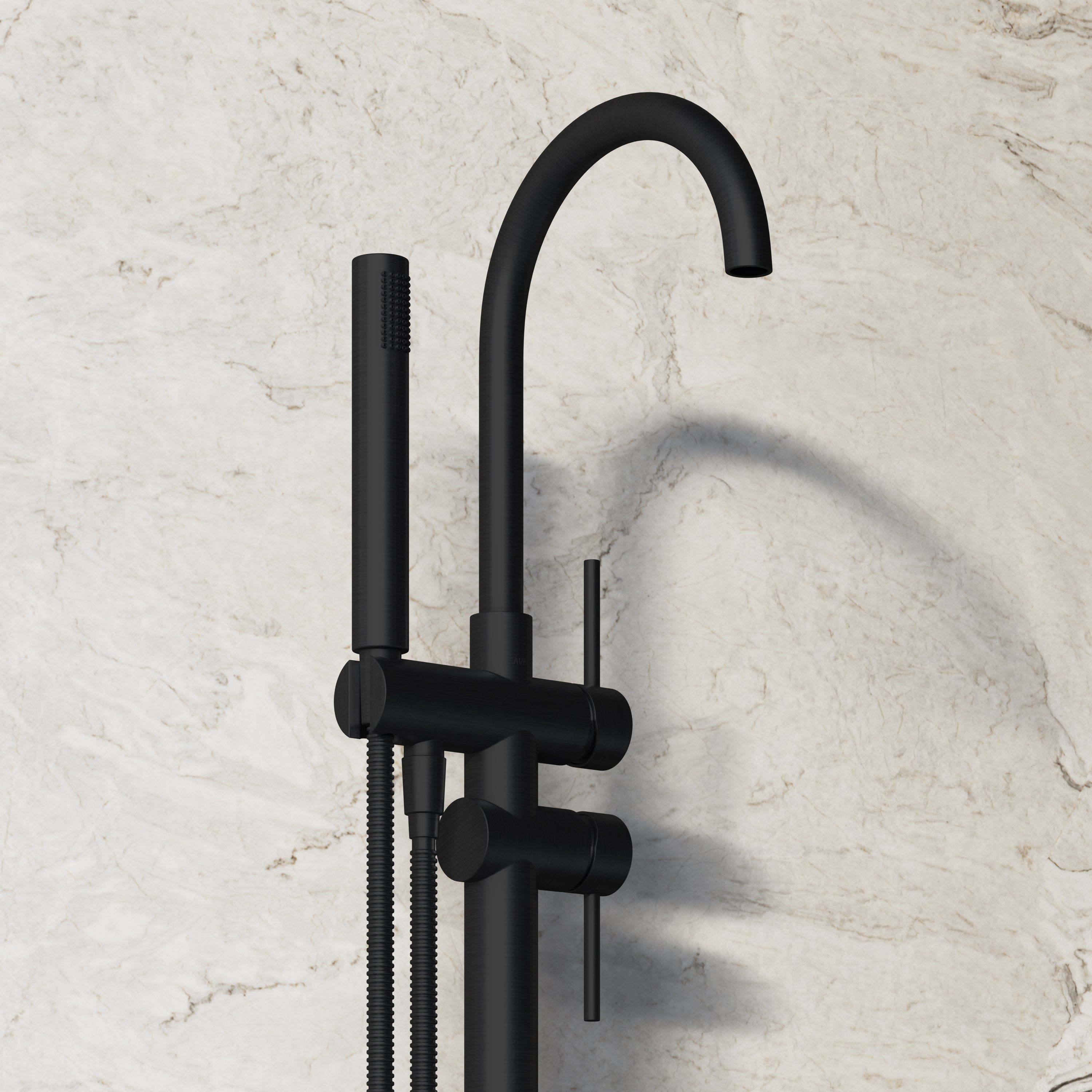 Image of Origin Floor Standing Bath Mixer with Hand Shower
