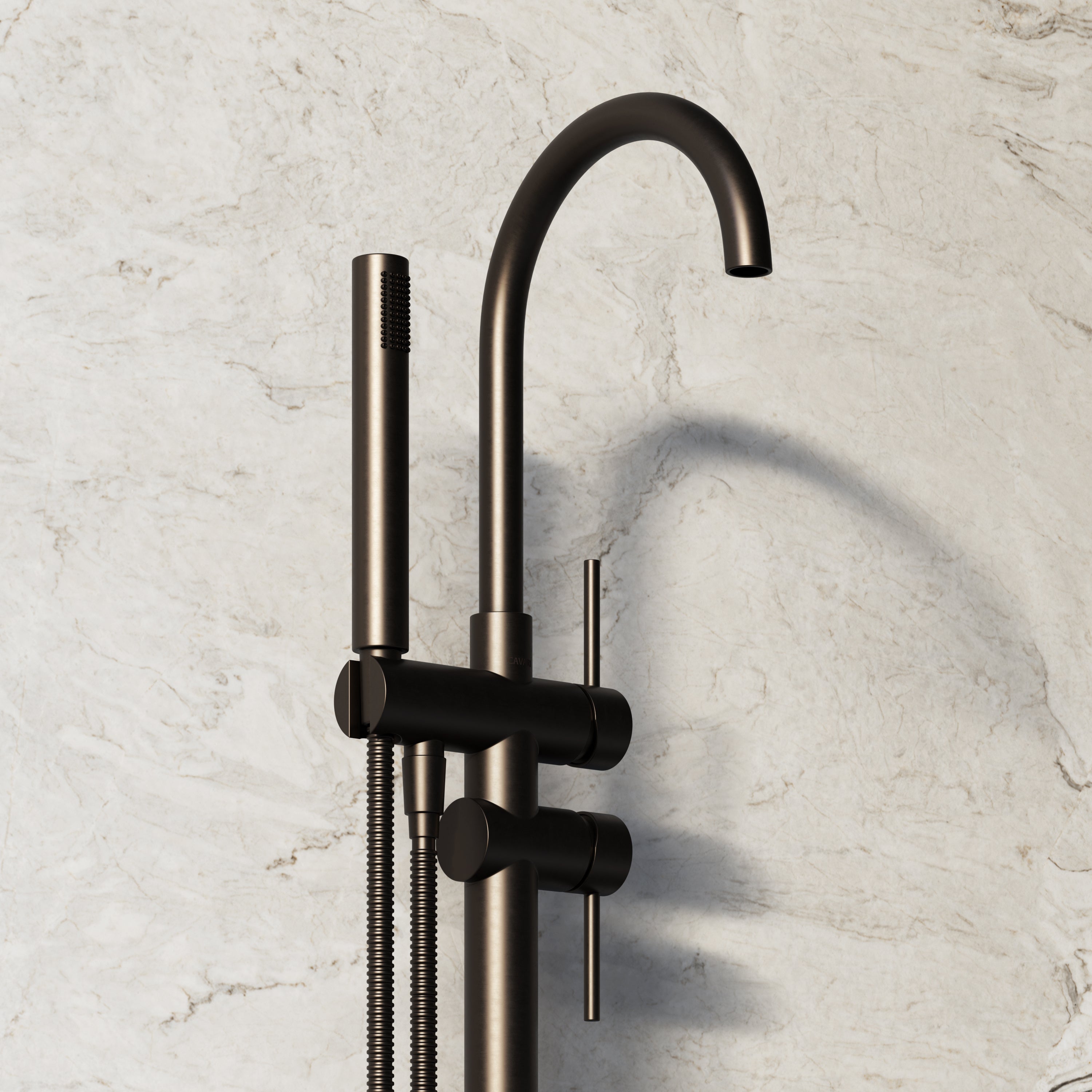 Image of Origin Floor Standing Bath Mixer with Hand Shower