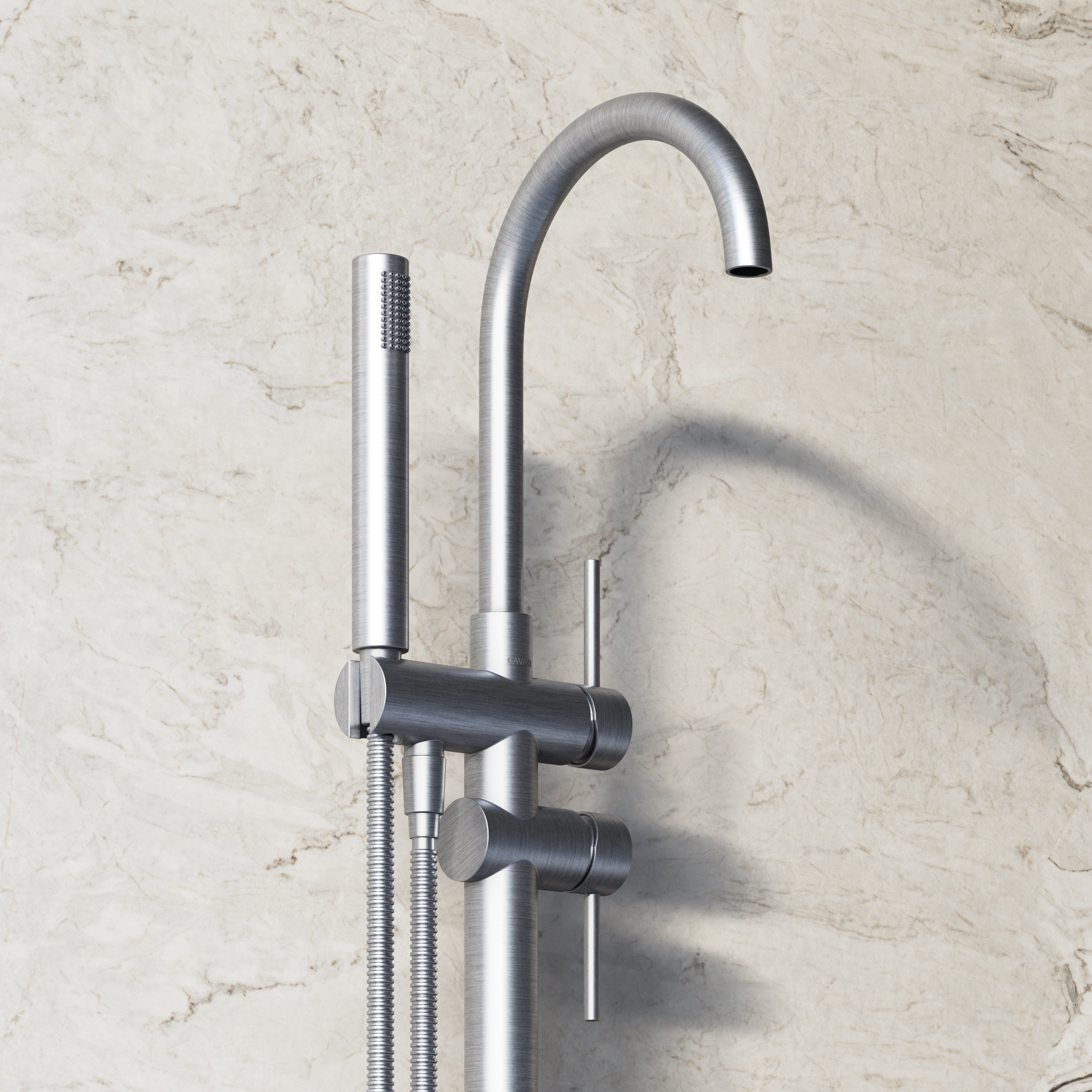 Image of Origin Floor Standing Bath Mixer with Hand Shower