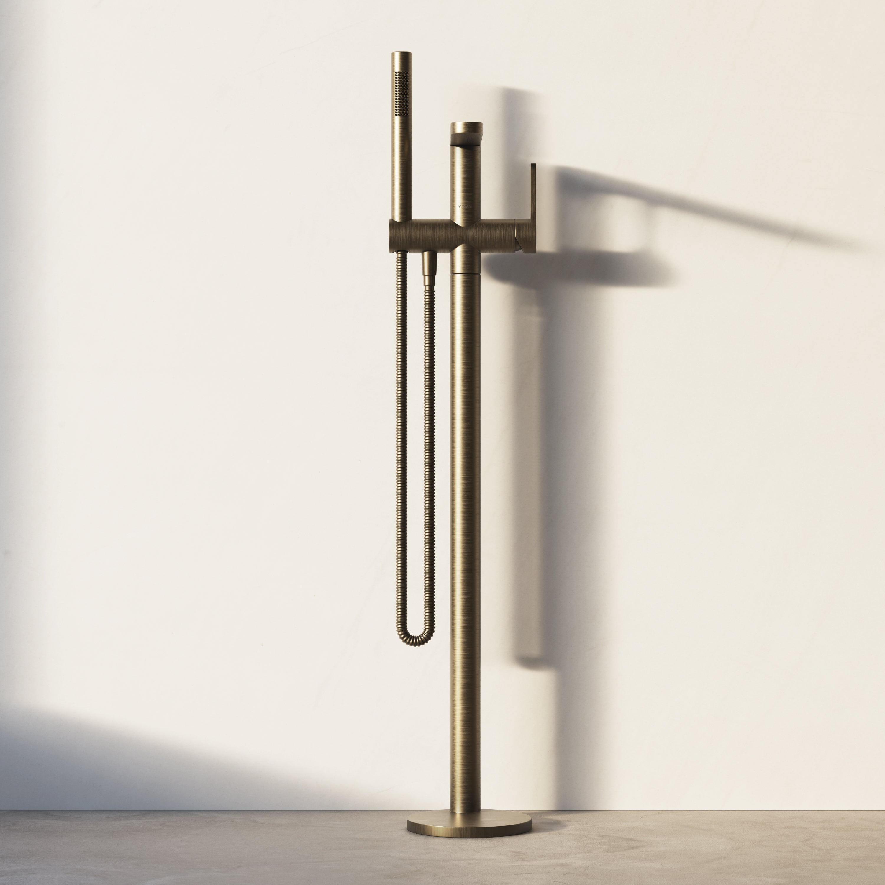 Image of Arc Floor Standing Bath Mixer with Hand Shower