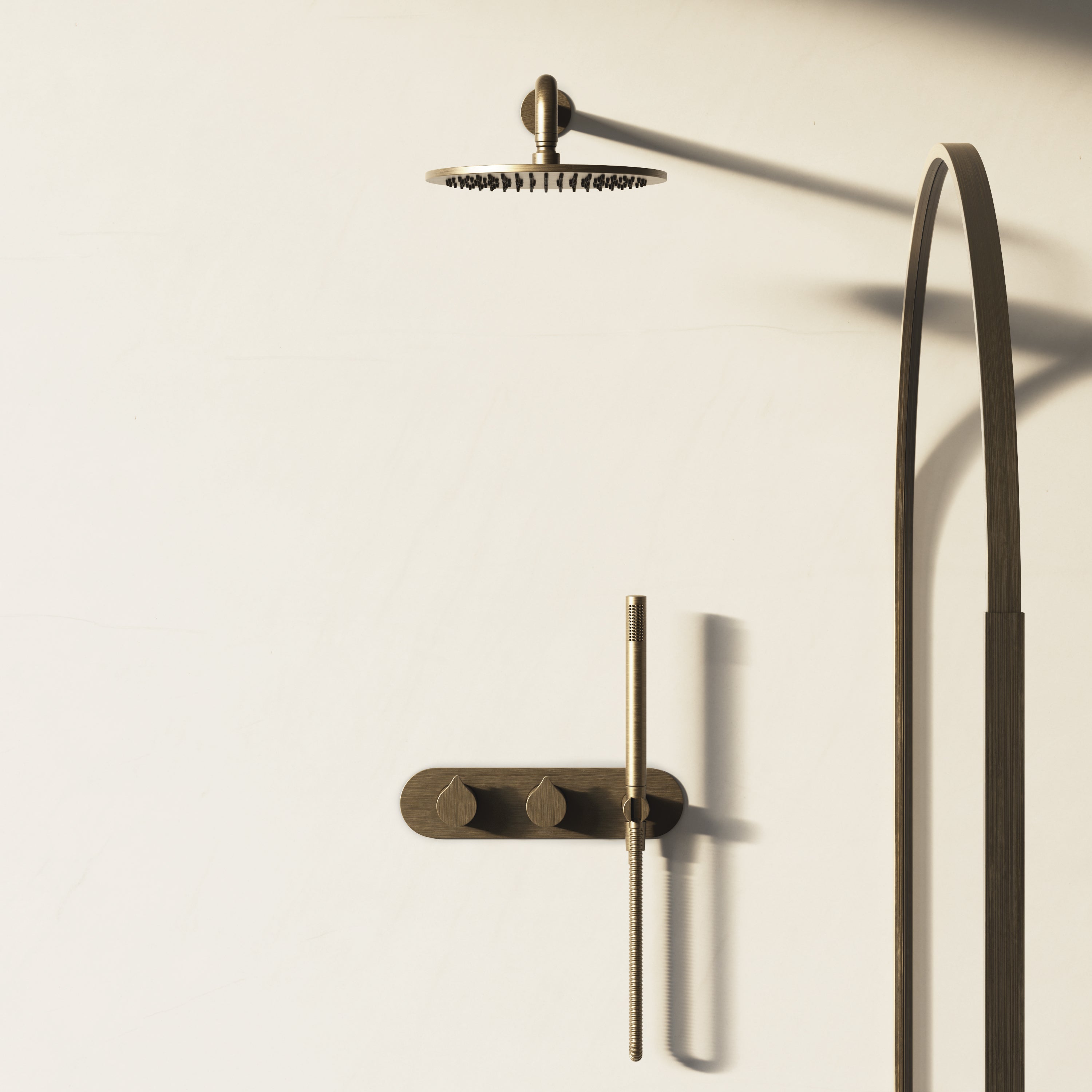 Image of Arc 2-Way Thermostatic Shower Set – Overhead