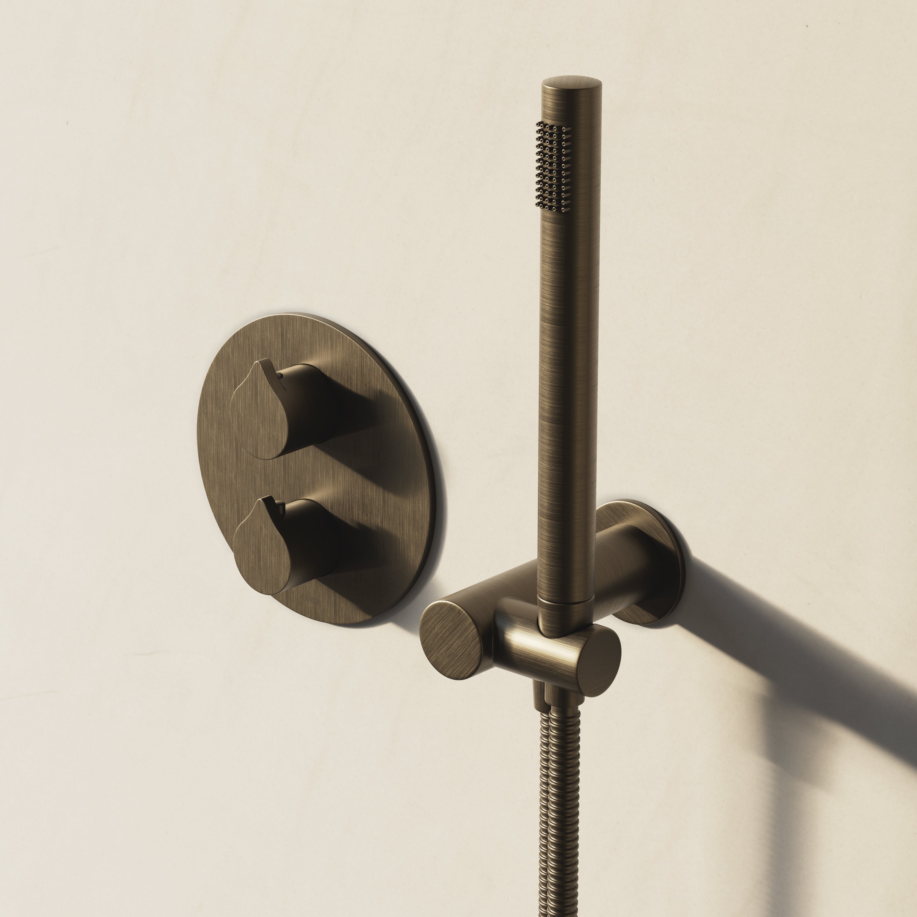 Image of Arc 2-Way Thermostatic Shower Set – Ceiling Mounted Overhead & Angled Hand Shower