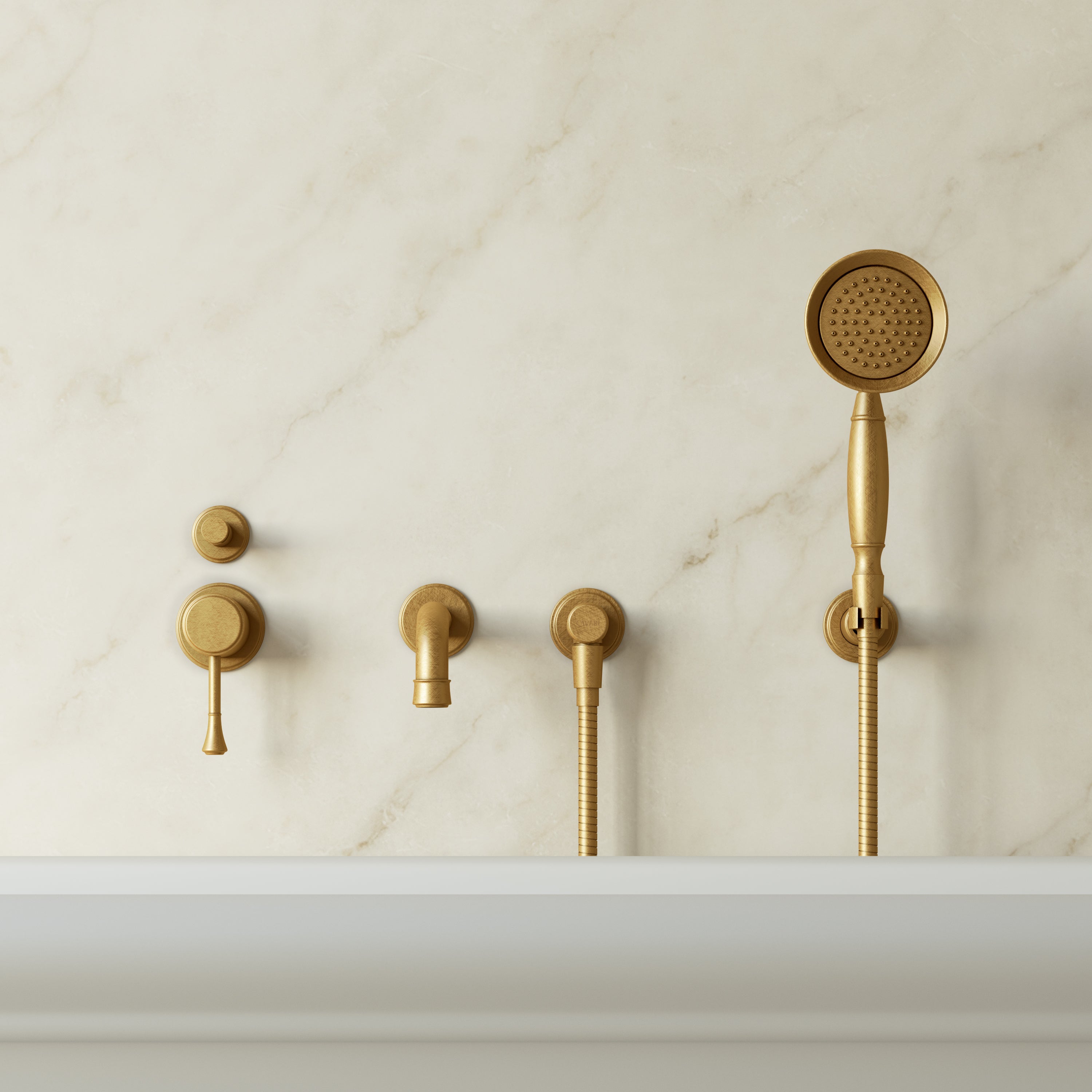 Image of Aurelian Bath Set – Short Spout with Diverter & Hand Shower