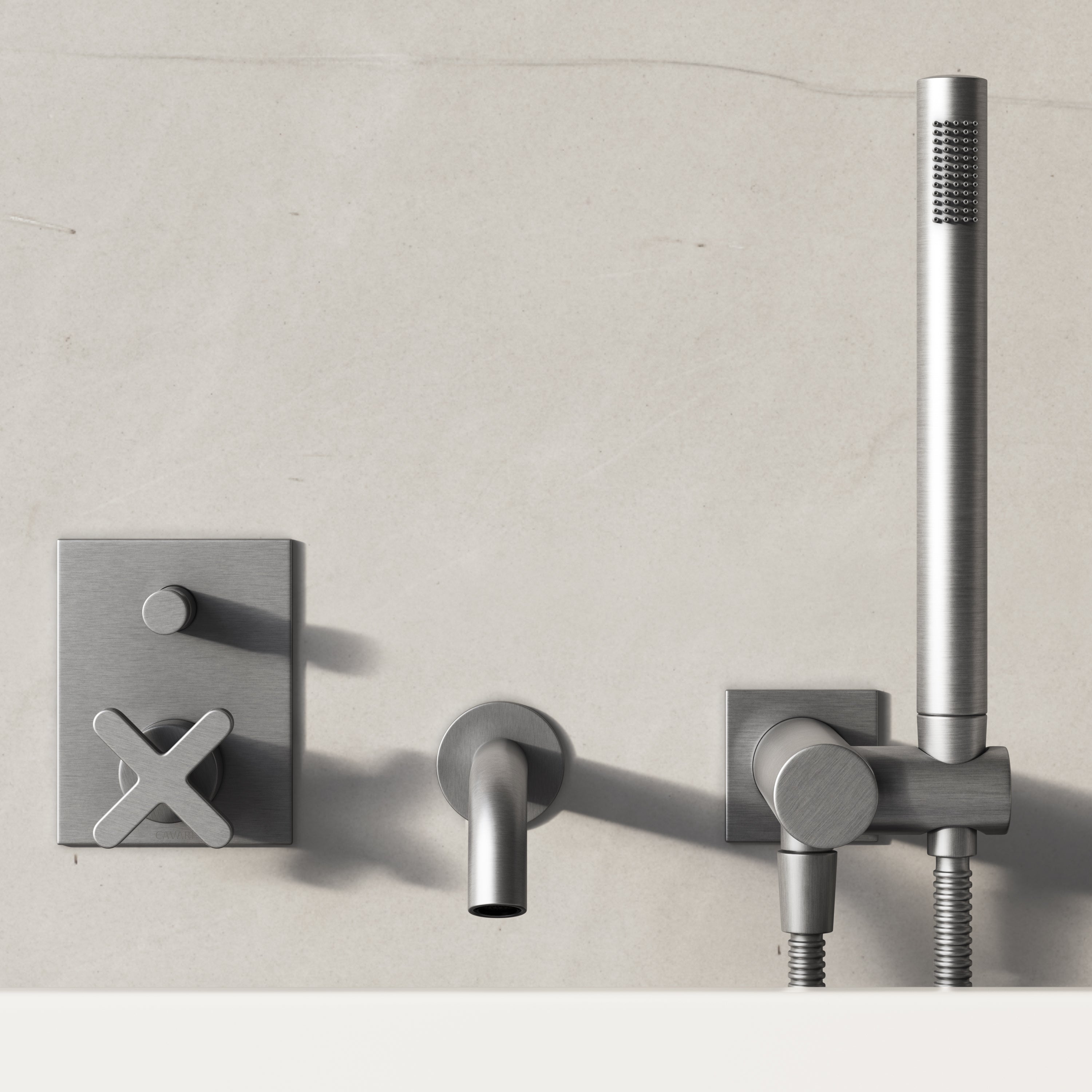 Image of Axiom Bath Set with Diverter & Square Hand Shower