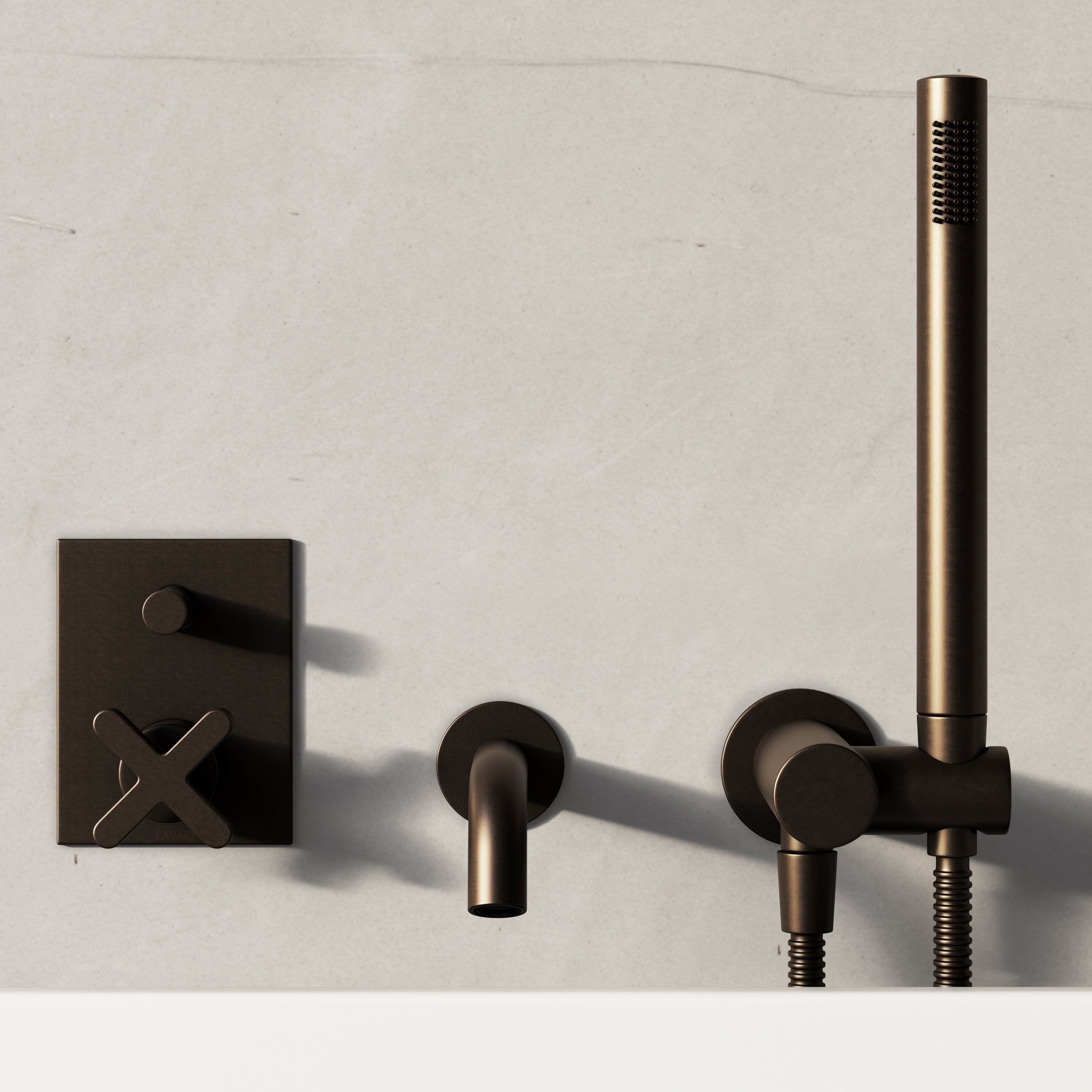 Image of Axiom Bath Set with Diverter & Angled Hand Shower