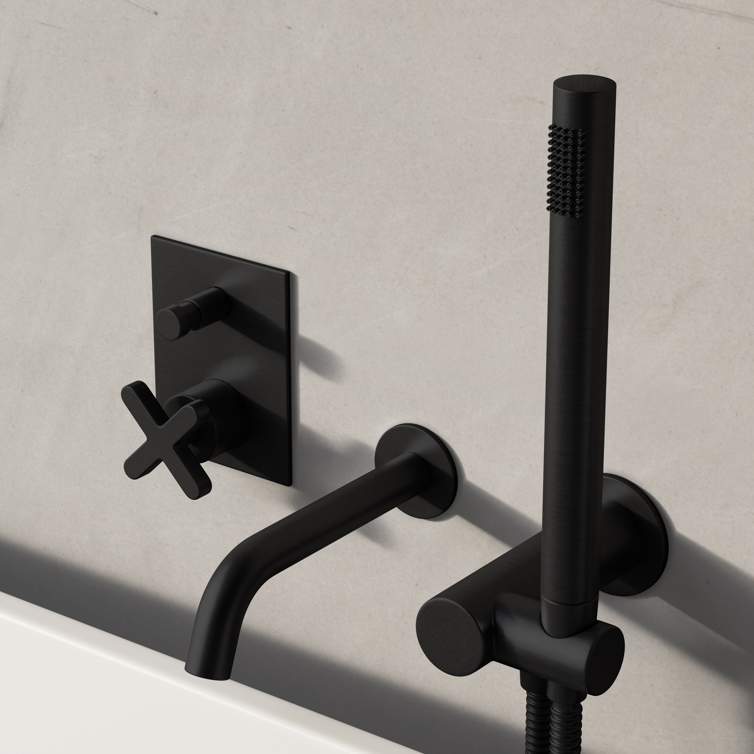 Image of Axiom Bath Set with Diverter & Angled Hand Shower
