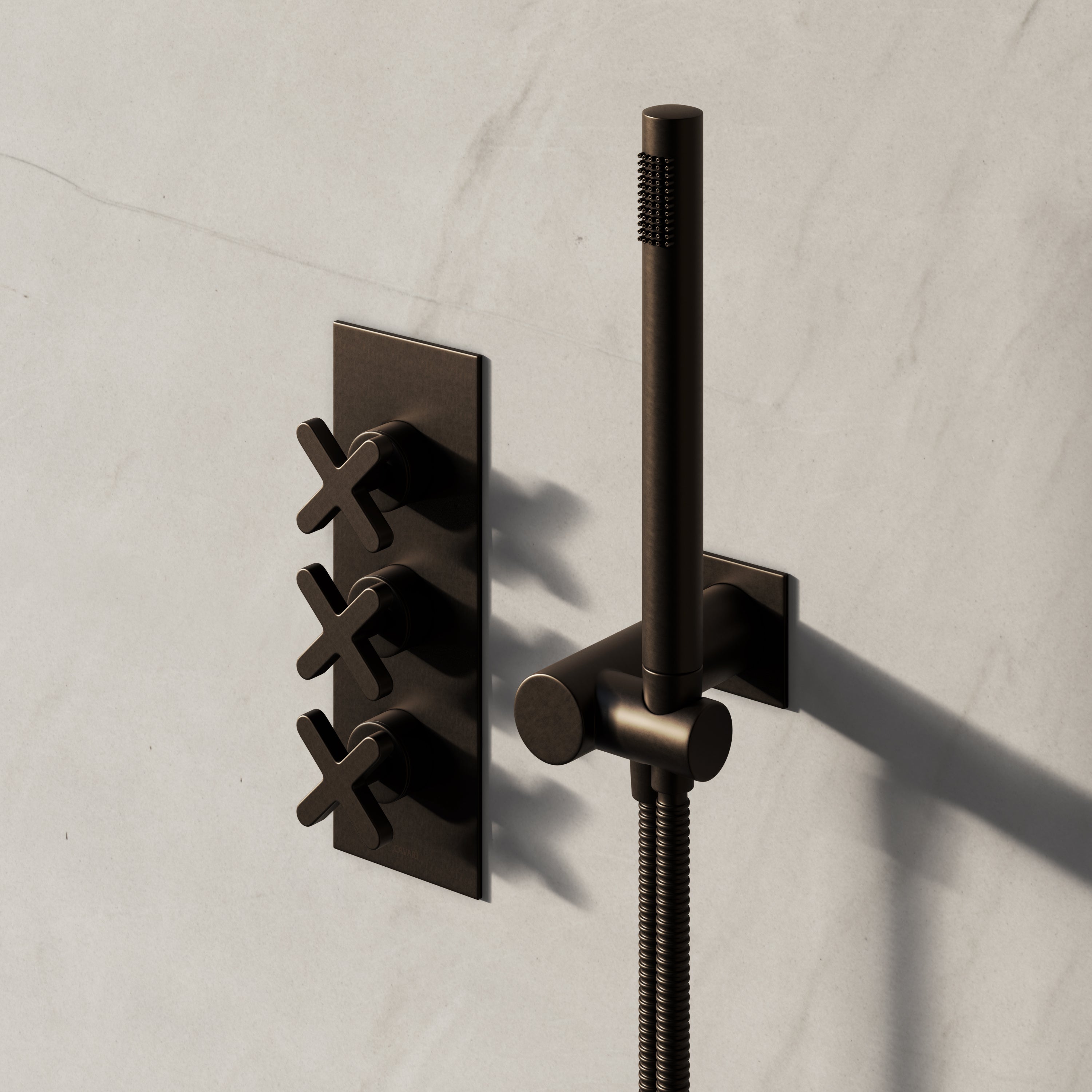Image of Axiom 2-Way Thermostatic Shower Set – Overhead & Square Hand Shower