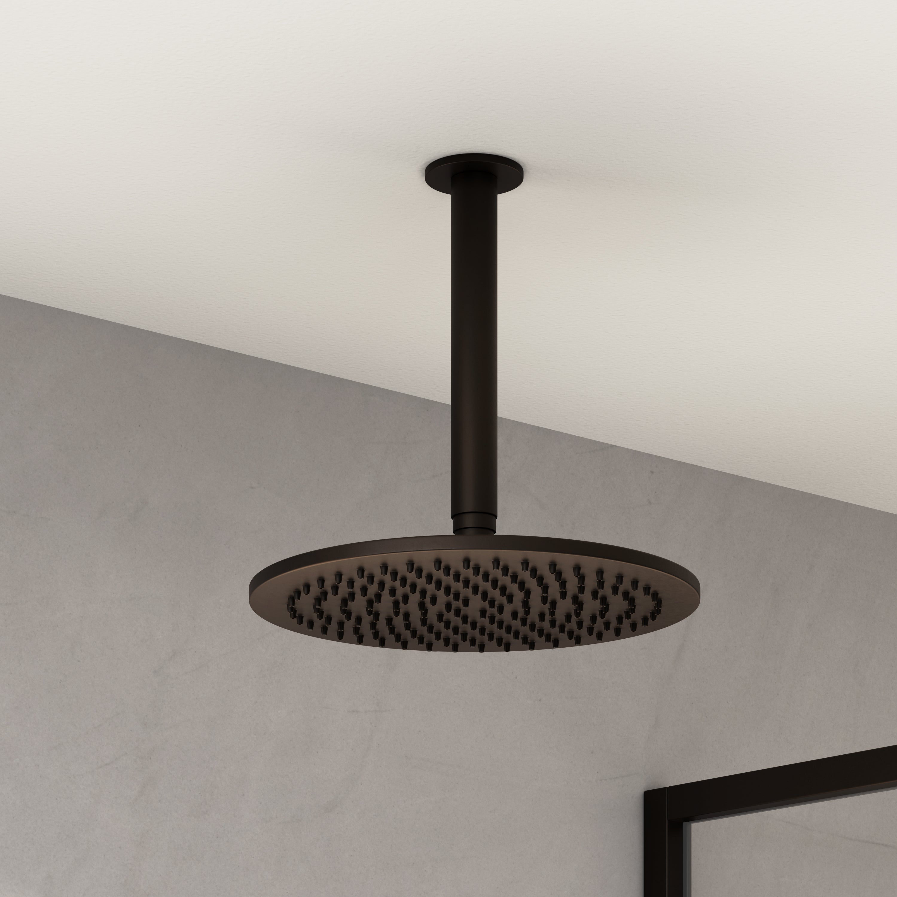 Image of Axiom 2-Way Thermostatic Shower Set – Ceiling Mounted Overhead & Square Hand Shower