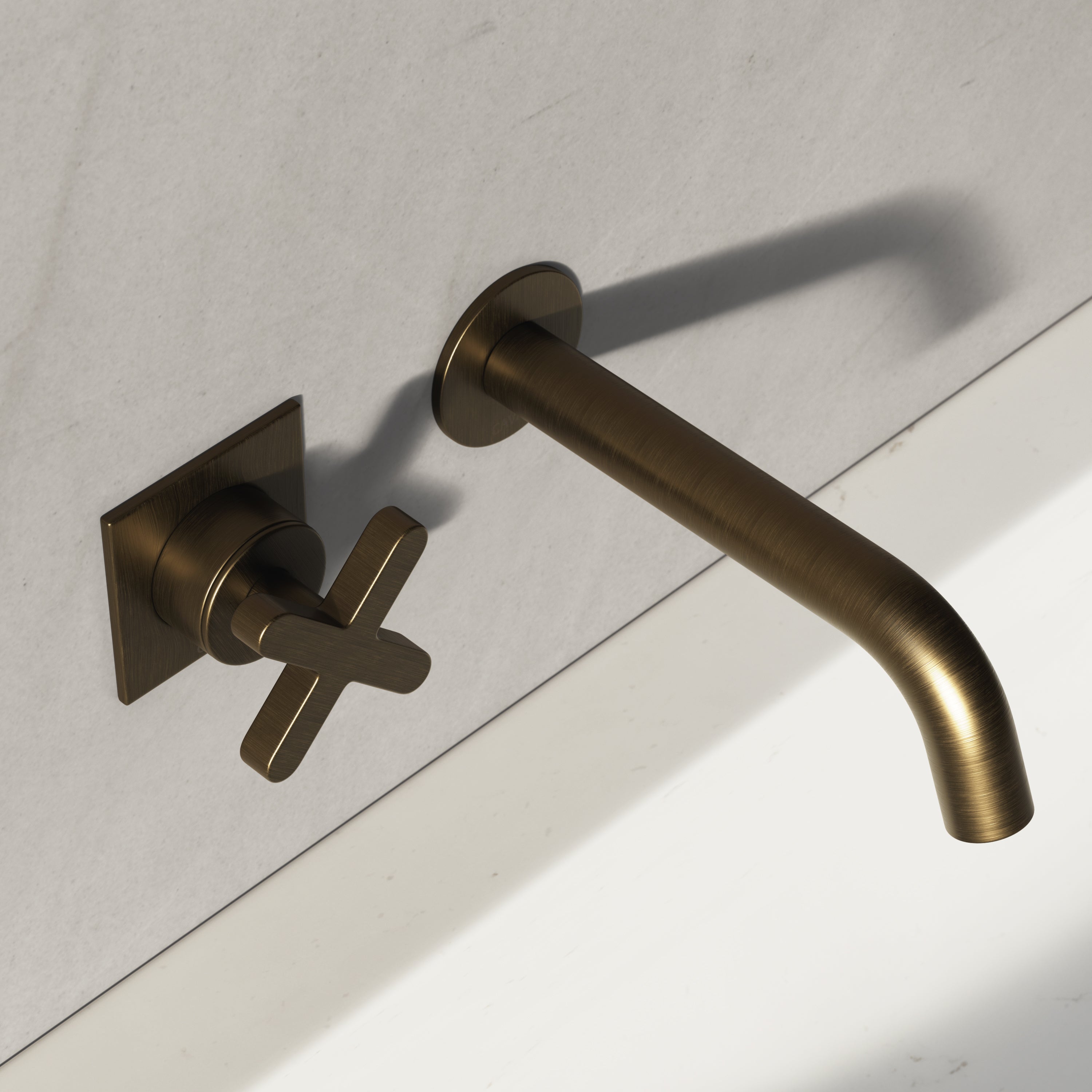 Image of Axiom Single Handle Wall Mounted Basin Mixer – Long Spout
