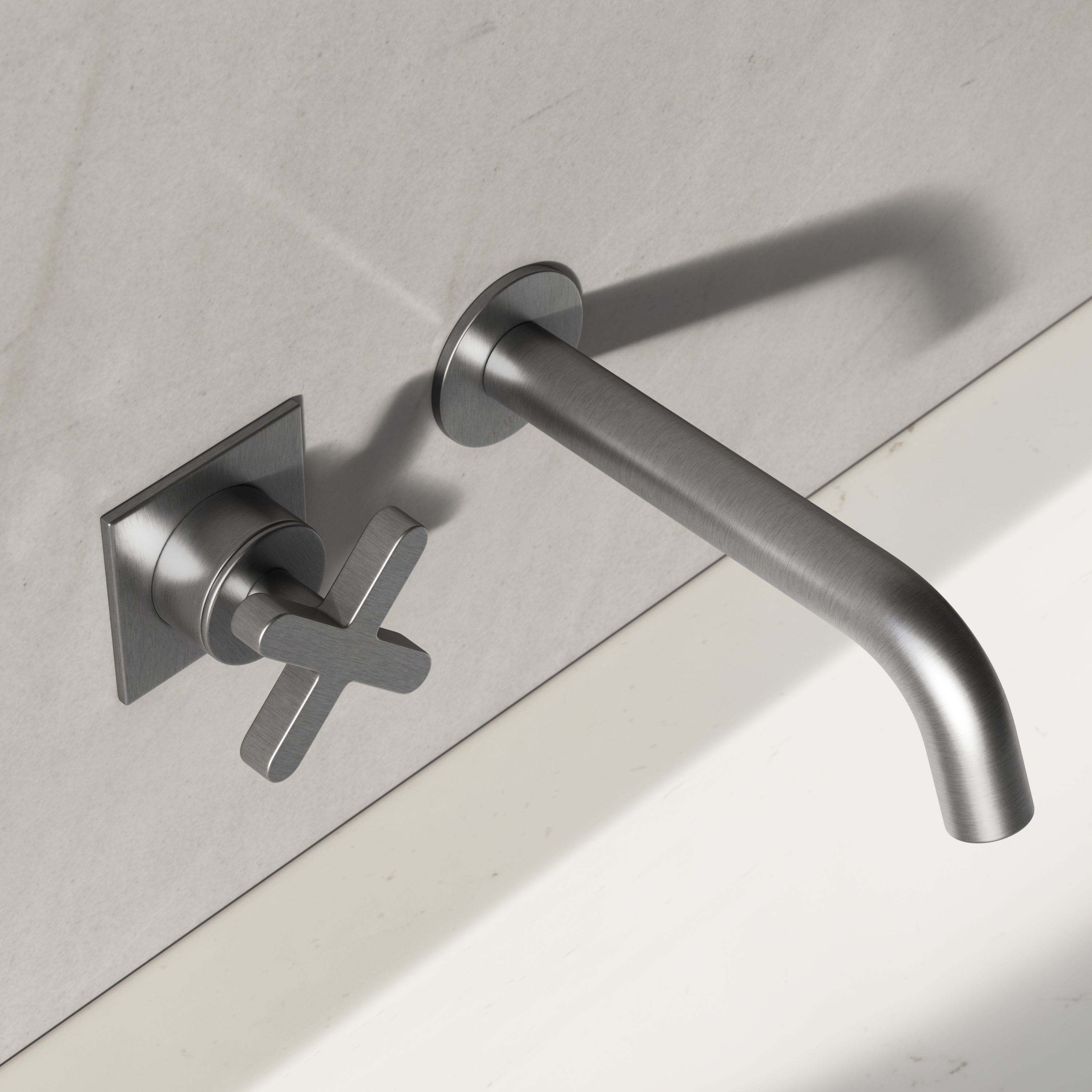 Image of Axiom Single Handle Wall Mounted Basin Mixer – Long Spout