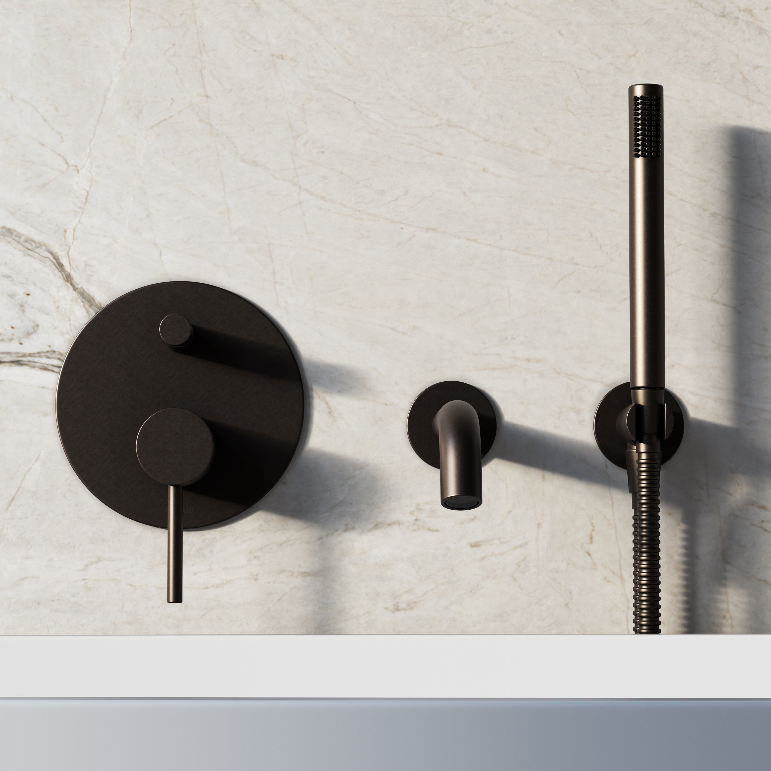 Image of Origin Bath Set – Short Spout with Diverter & Straight Hand Shower