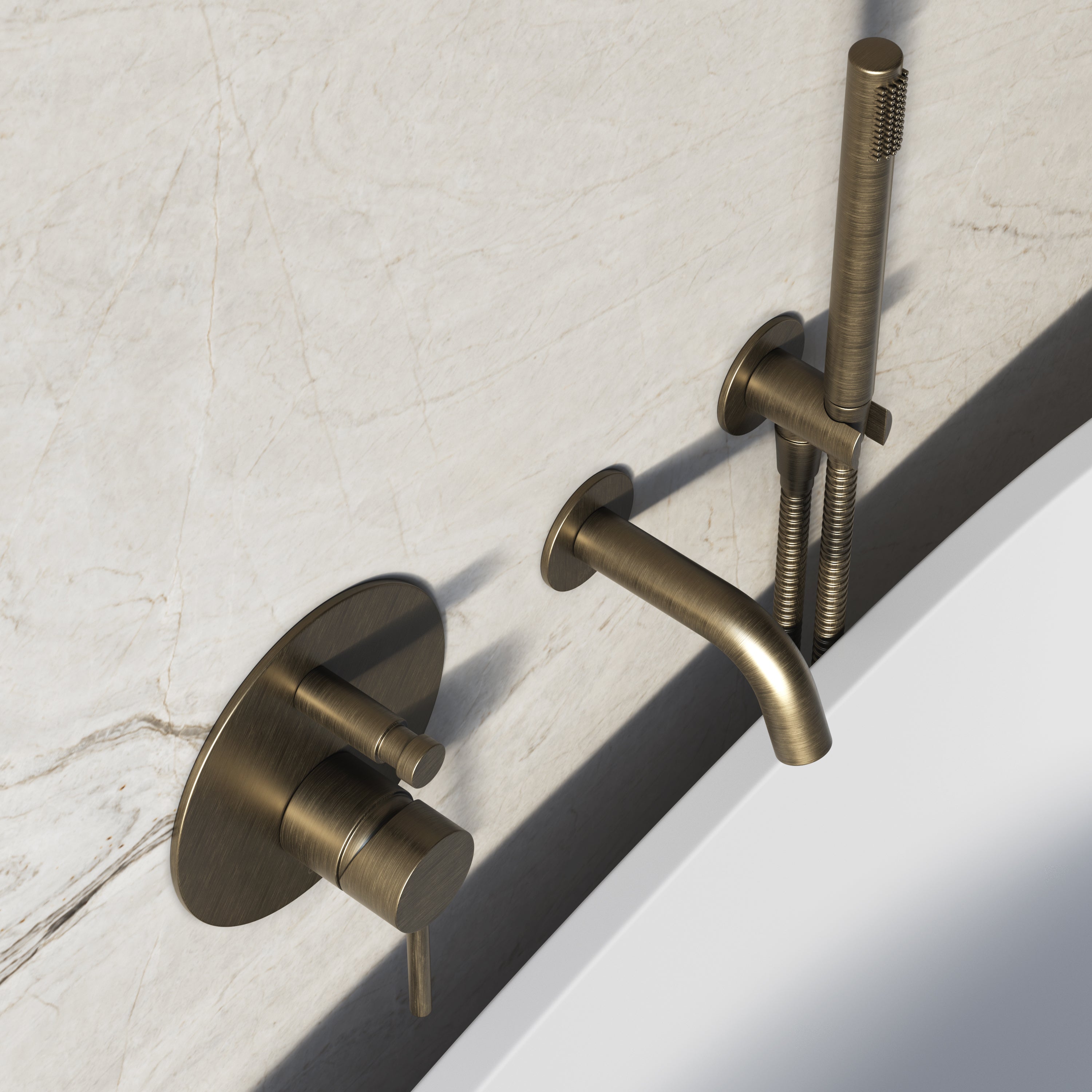 Image of Origin Bath Set – Short Spout with Diverter & Straight Hand Shower