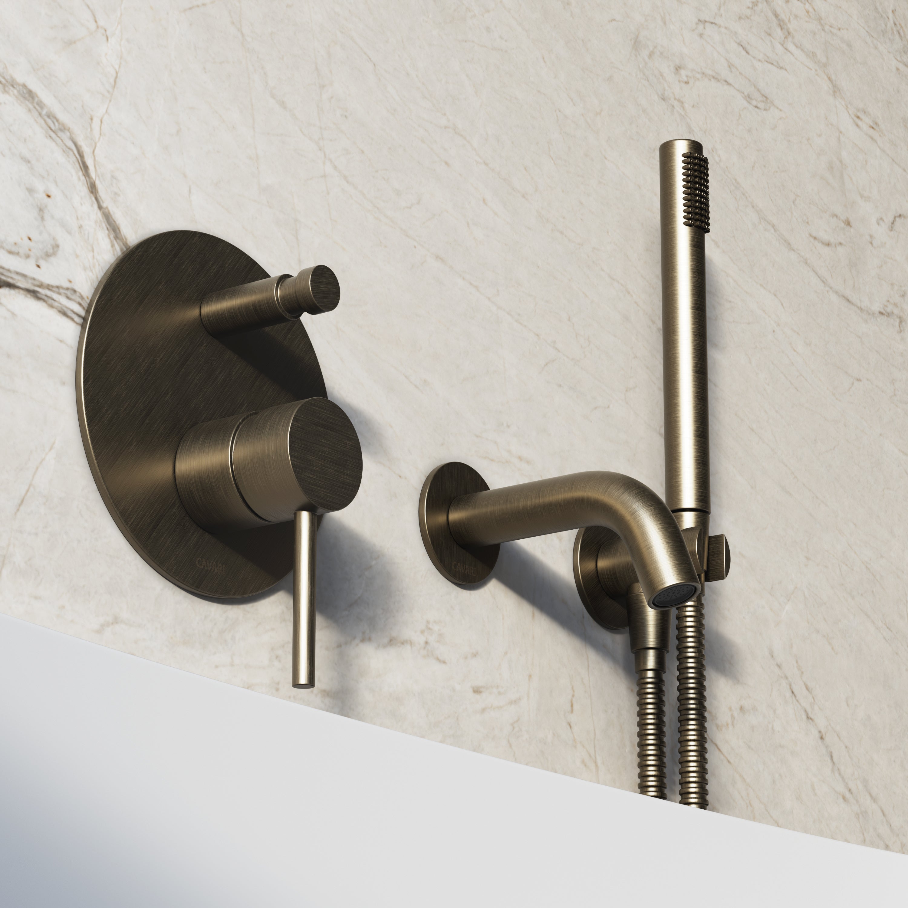 Image of Origin Bath Set – Short Spout with Diverter & Straight Hand Shower