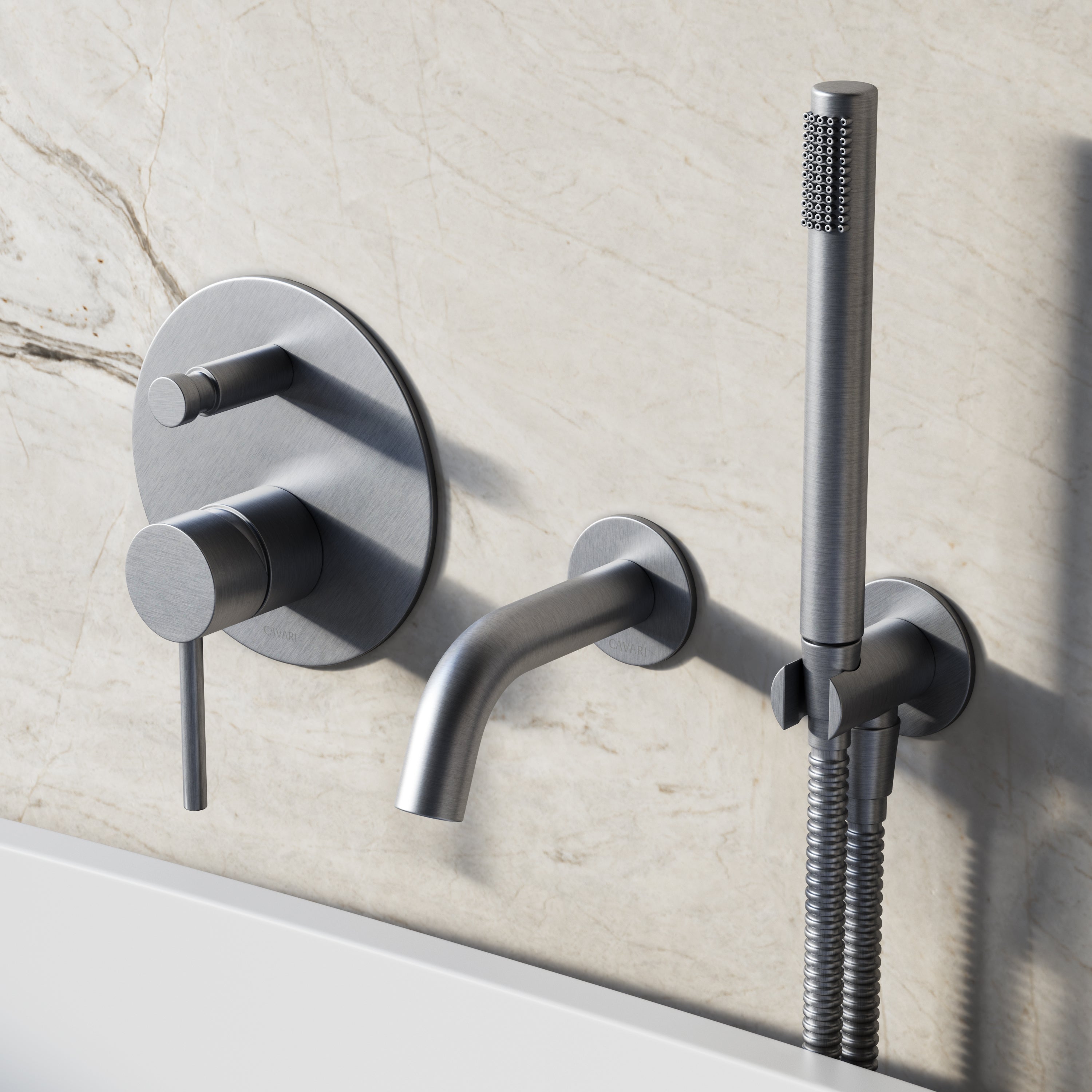 Image of Origin Bath Set – Short Spout with Diverter & Straight Hand Shower