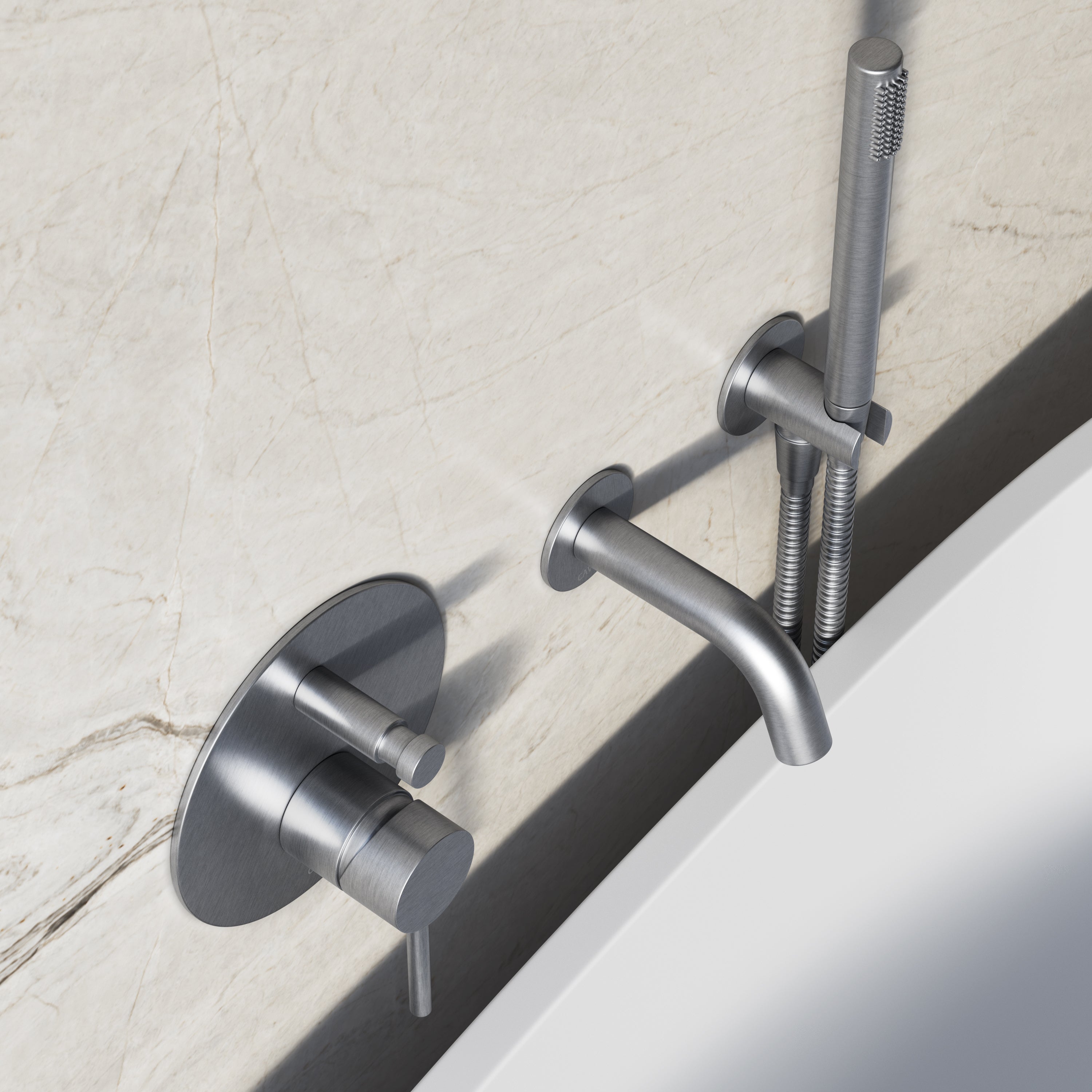 Image of Origin Bath Set – Short Spout with Diverter & Straight Hand Shower