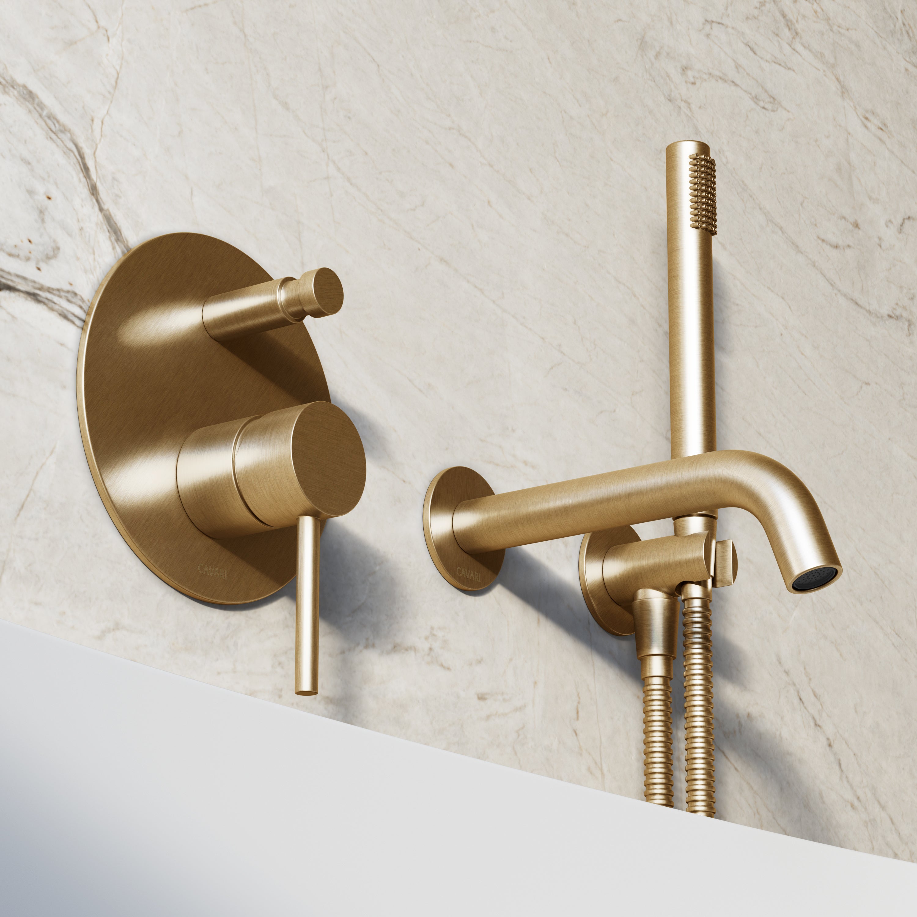 Image of Origin Bath Set – Long Spout with Diverter & Straight Hand Shower