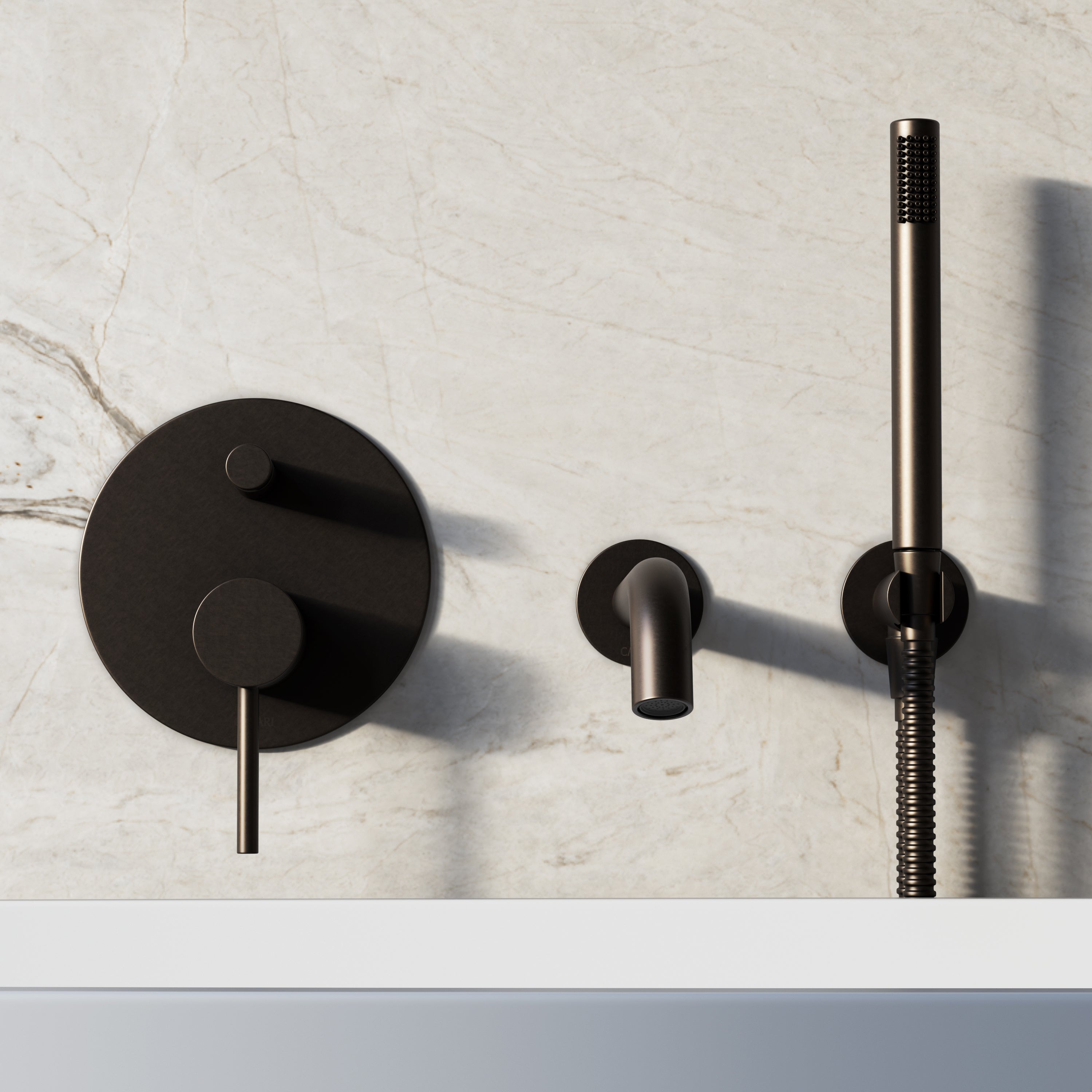 Image of Origin Bath Set – Long Spout with Diverter & Straight Hand Shower