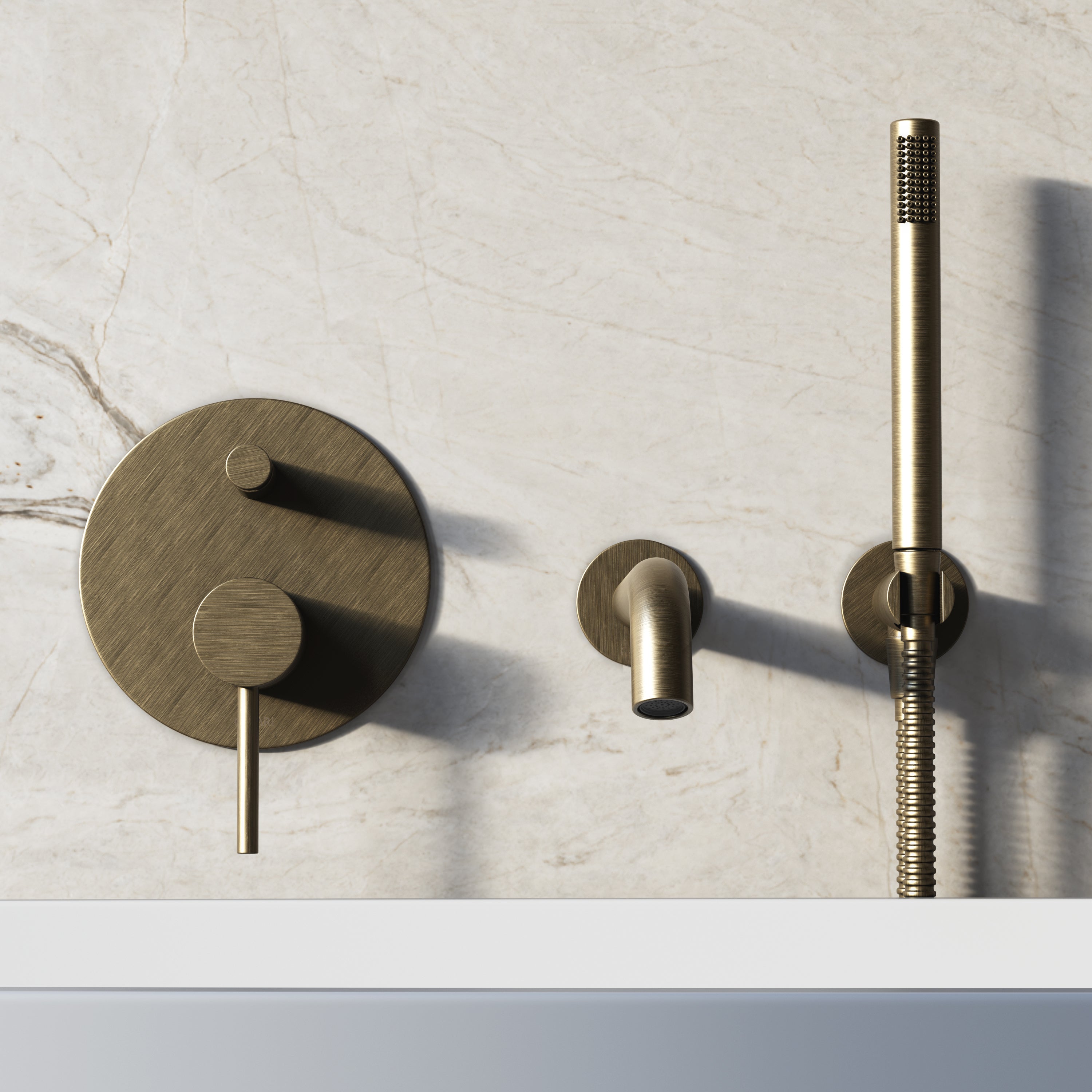 Image of Origin Bath Set – Long Spout with Diverter & Straight Hand Shower