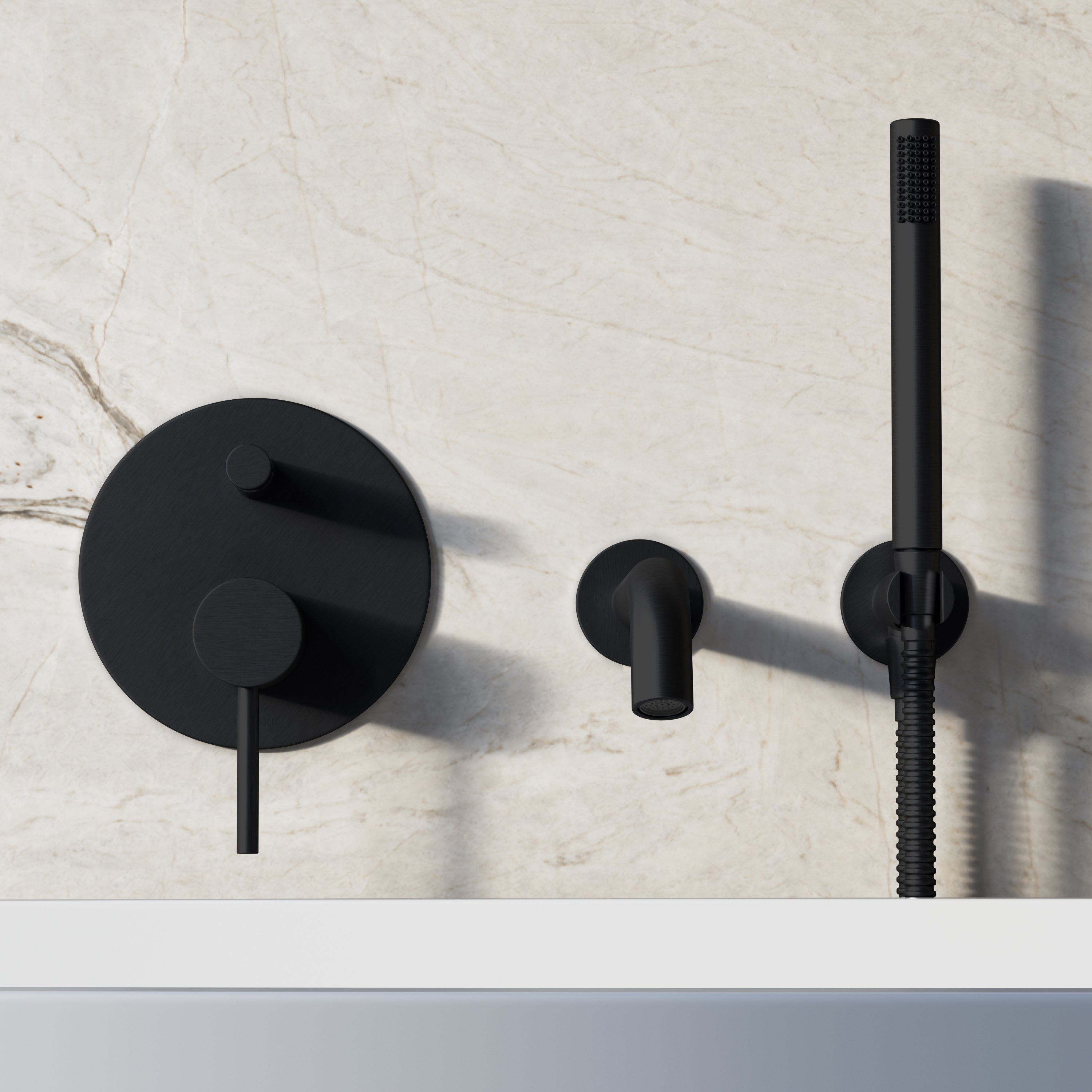 Image of Origin Bath Set – Long Spout with Diverter & Straight Hand Shower