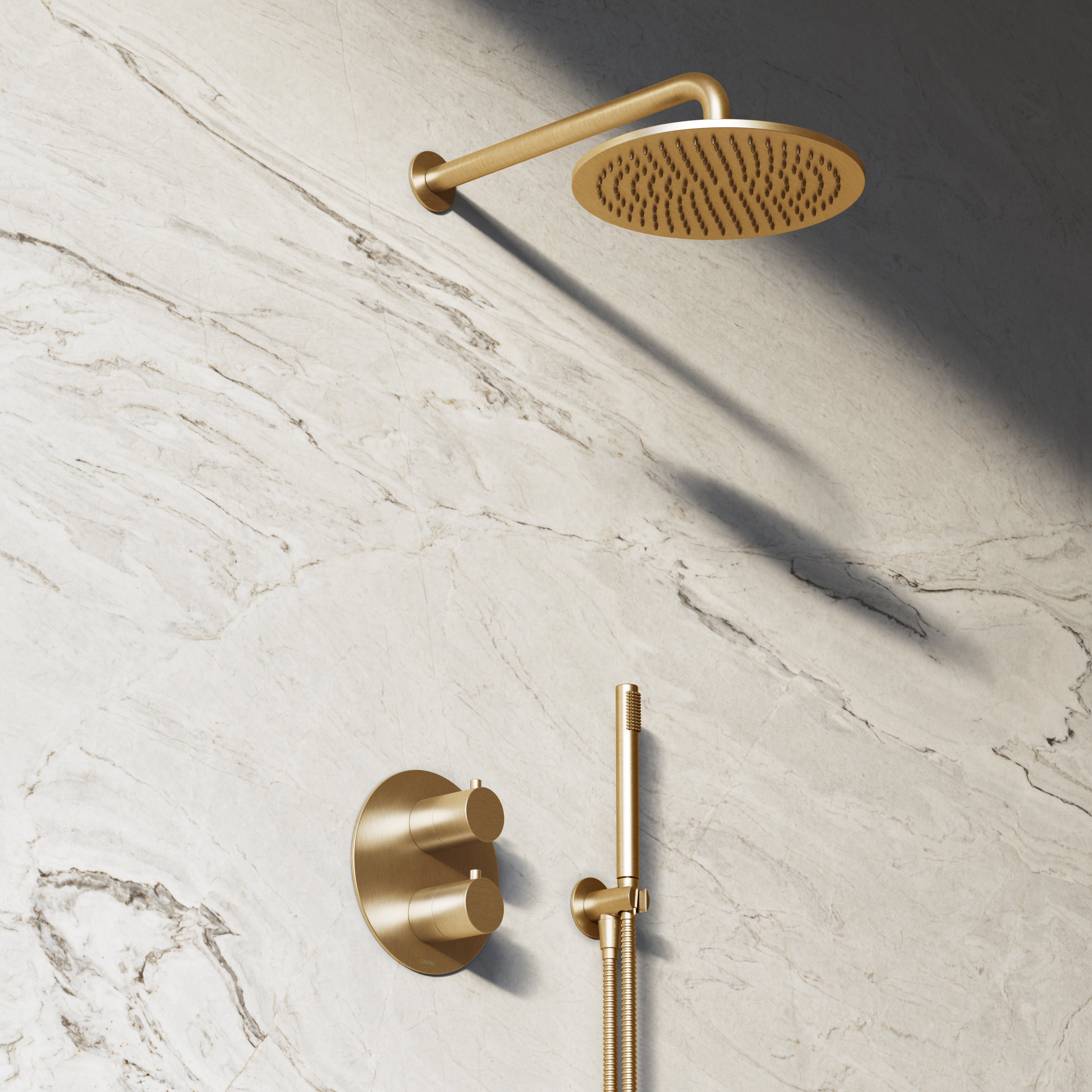 Image of Origin 2-Way Thermostatic Shower Set – Overhead & Straight Hand Shower