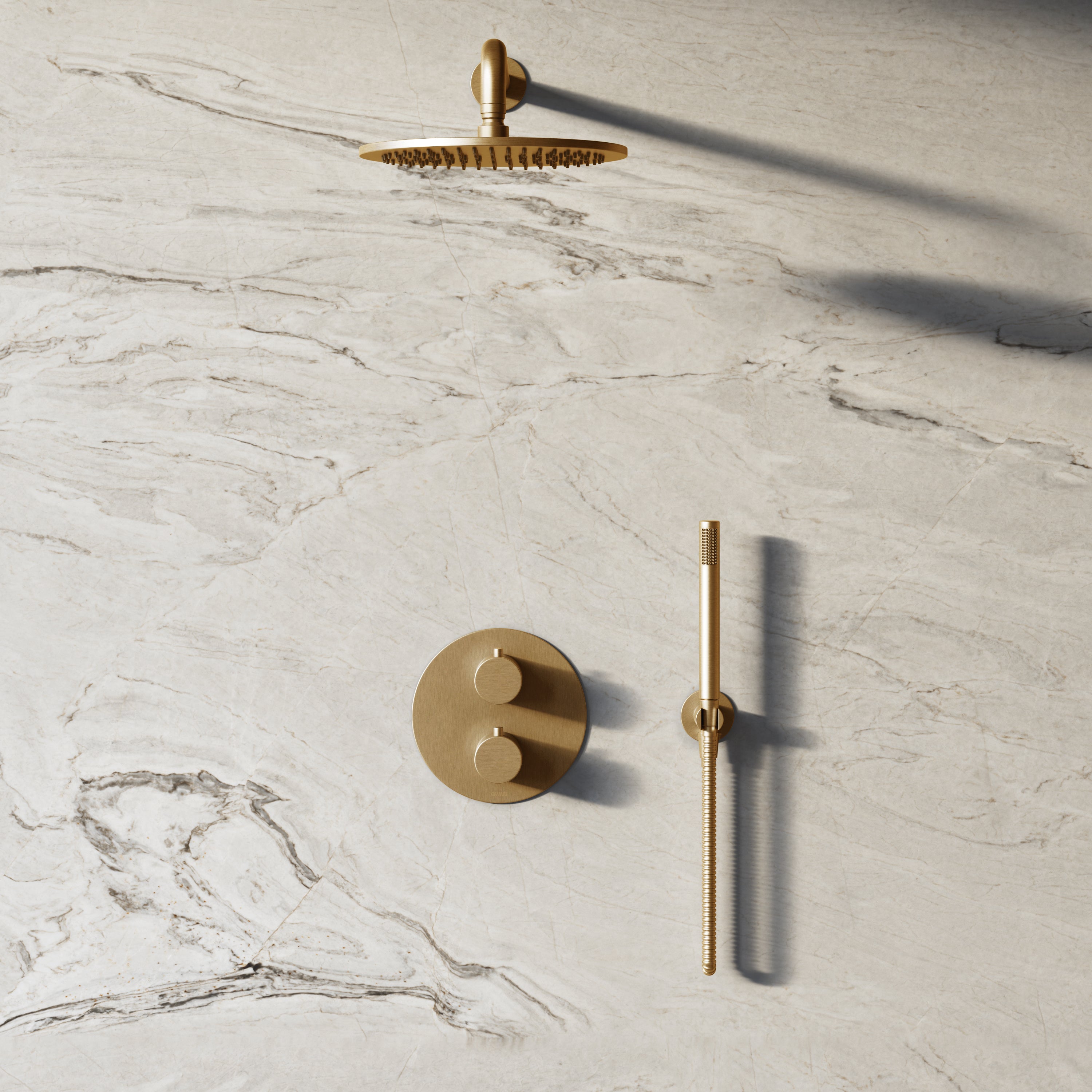 Image of Origin 2-Way Thermostatic Shower Set – Overhead & Straight Hand Shower