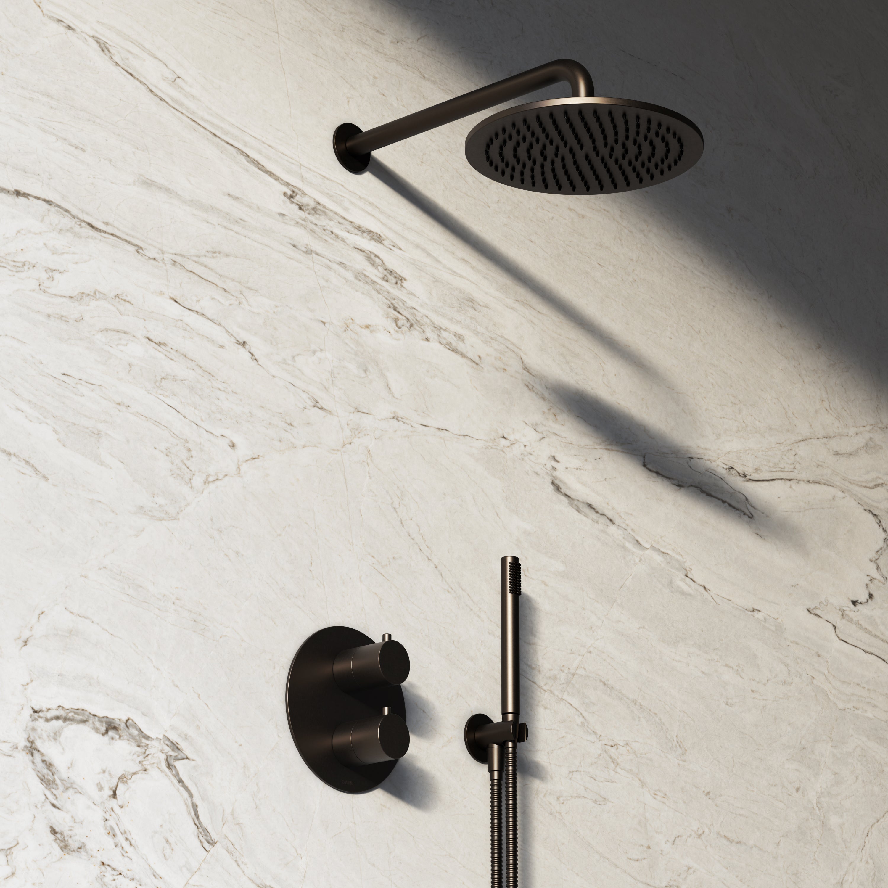 Image of Origin 2-Way Thermostatic Shower Set – Overhead & Straight Hand Shower