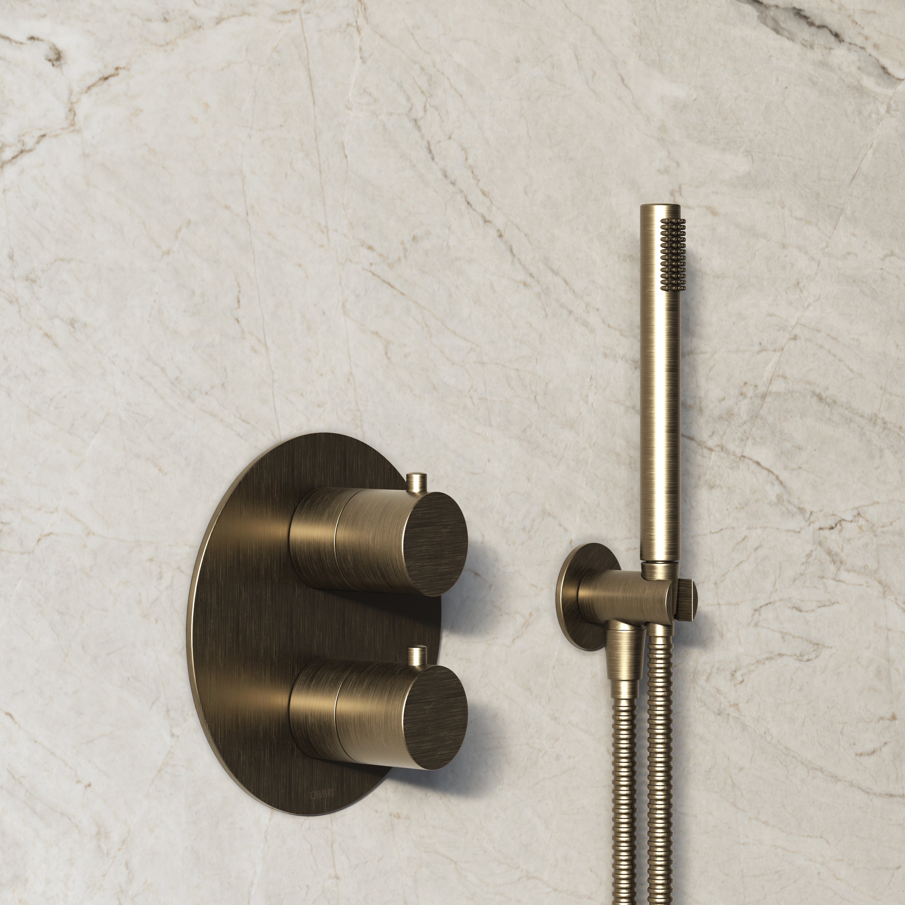 Image of Origin 2-Way Thermostatic Shower Set – Overhead & Straight Hand Shower