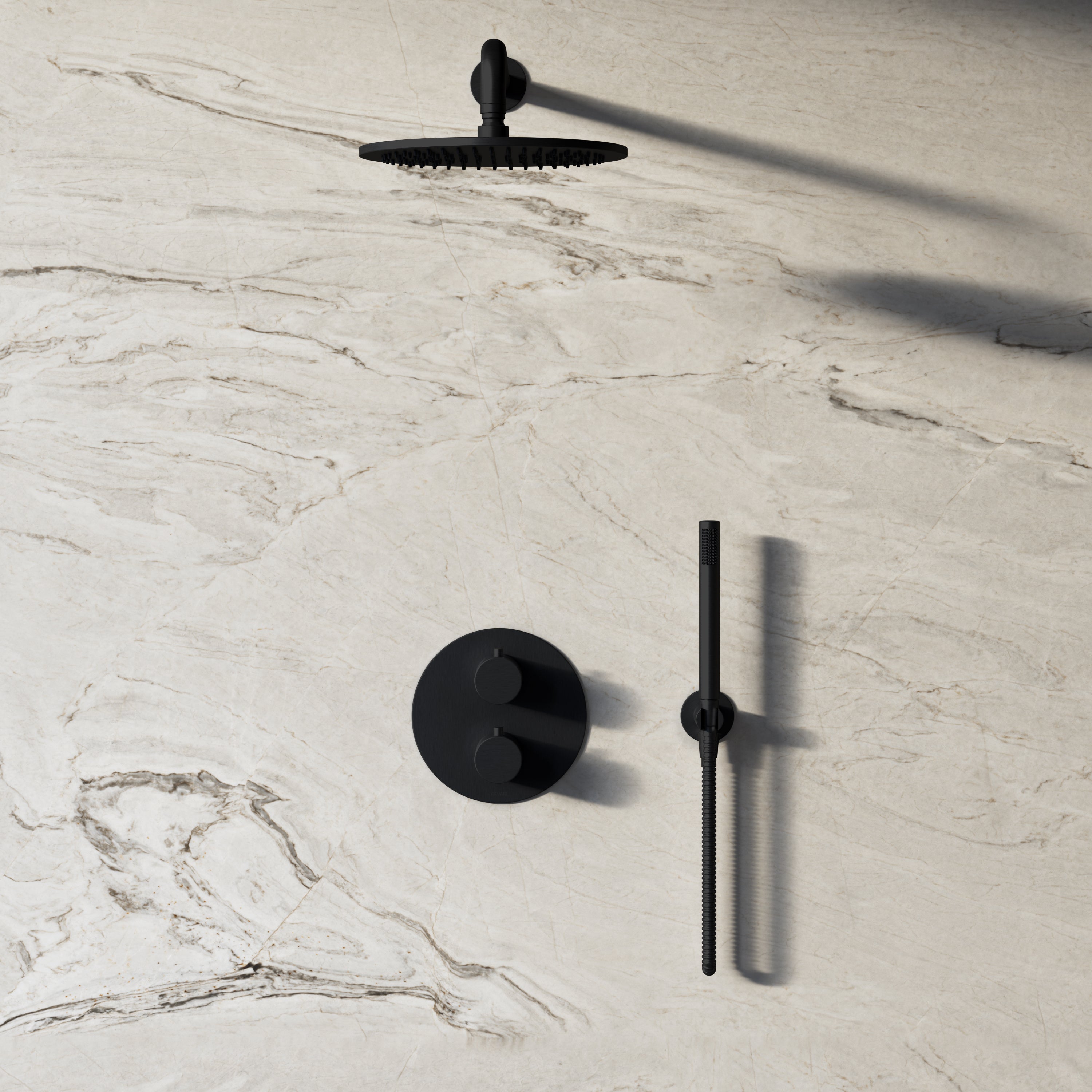 Image of Origin 2-Way Thermostatic Shower Set – Overhead & Straight Hand Shower