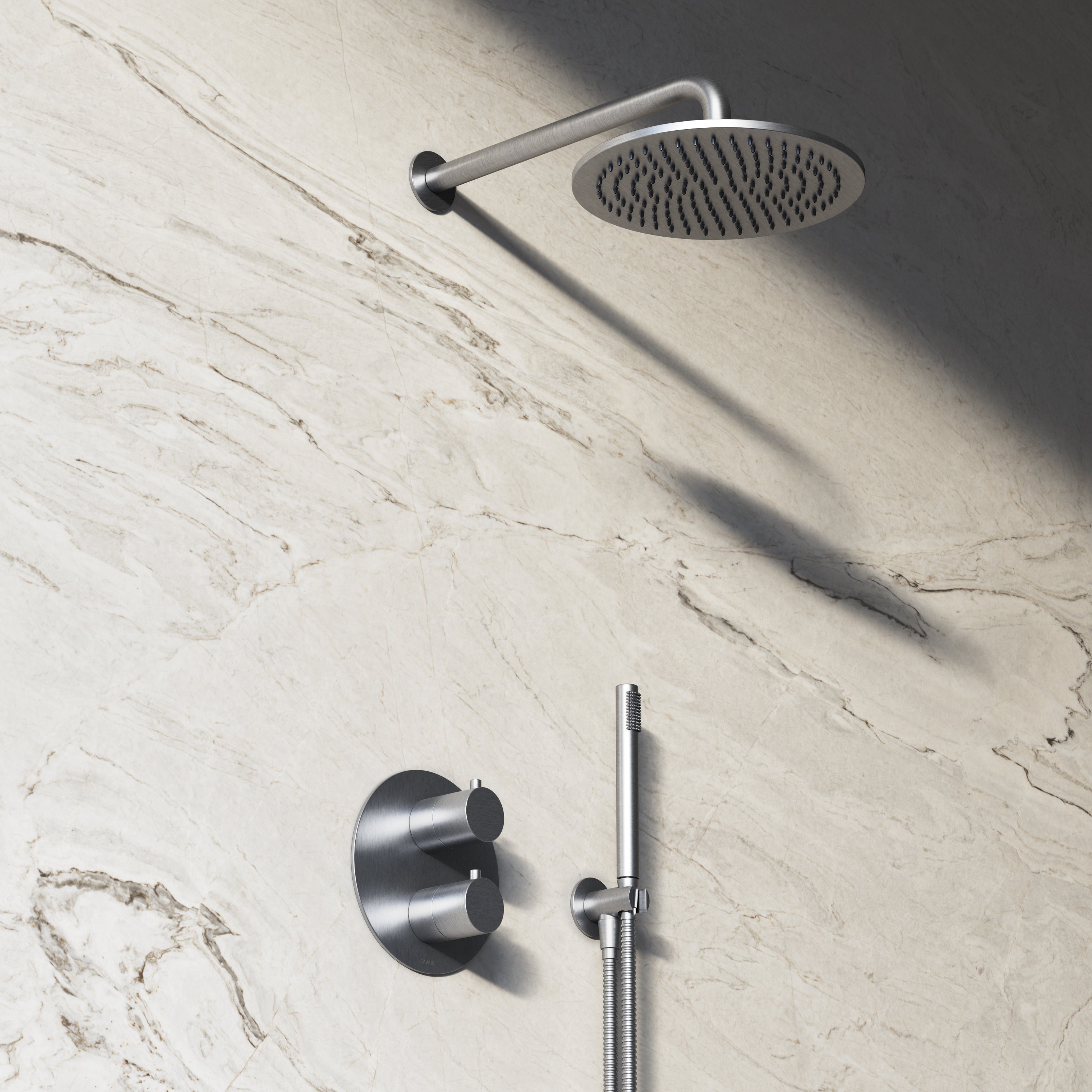 Image of Origin 2-Way Thermostatic Shower Set – Overhead & Straight Hand Shower