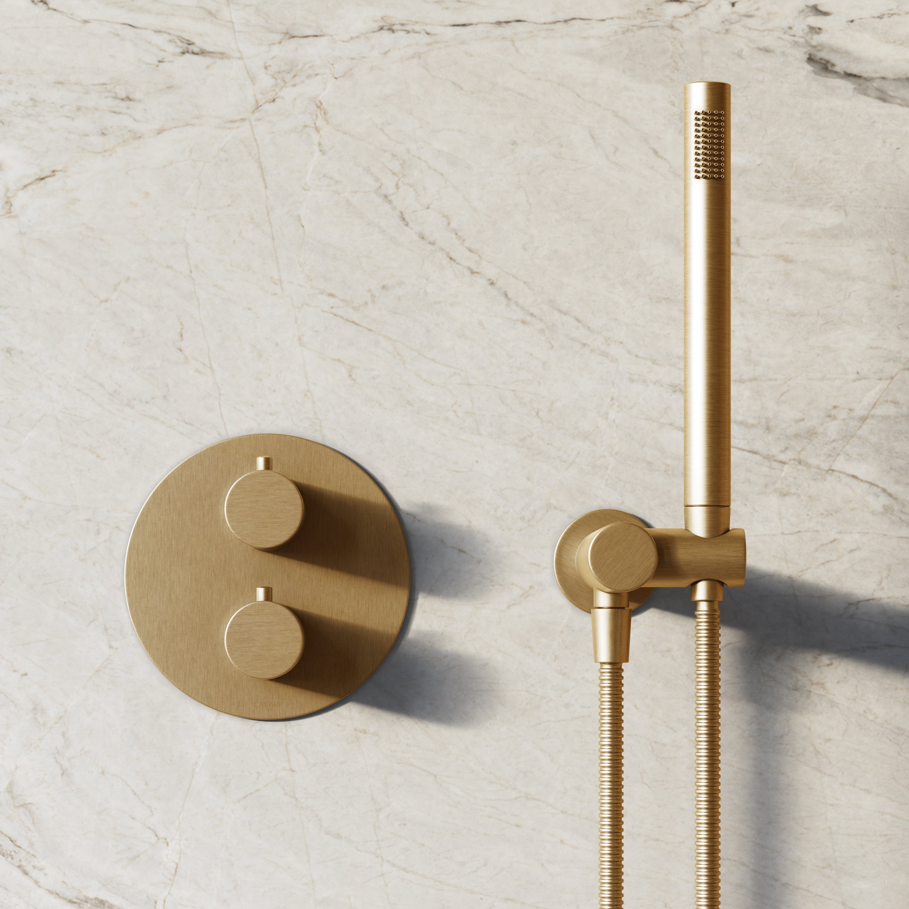 Image of Origin 2-Way Thermostatic Shower Set – Ceiling Mounted Overhead & Angled Hand Shower