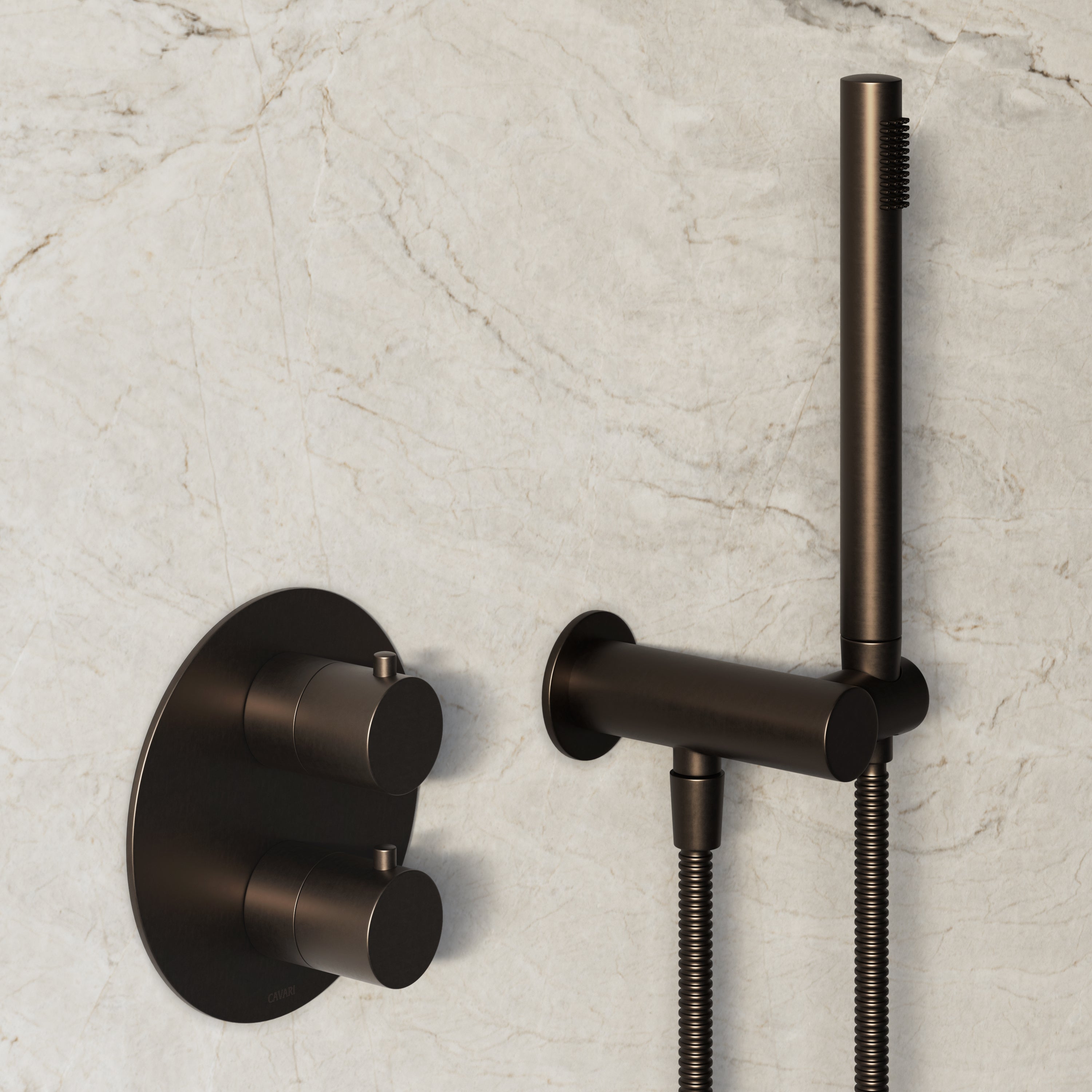 Image of Origin 2-Way Thermostatic Shower Set – Ceiling Mounted Overhead & Angled Hand Shower