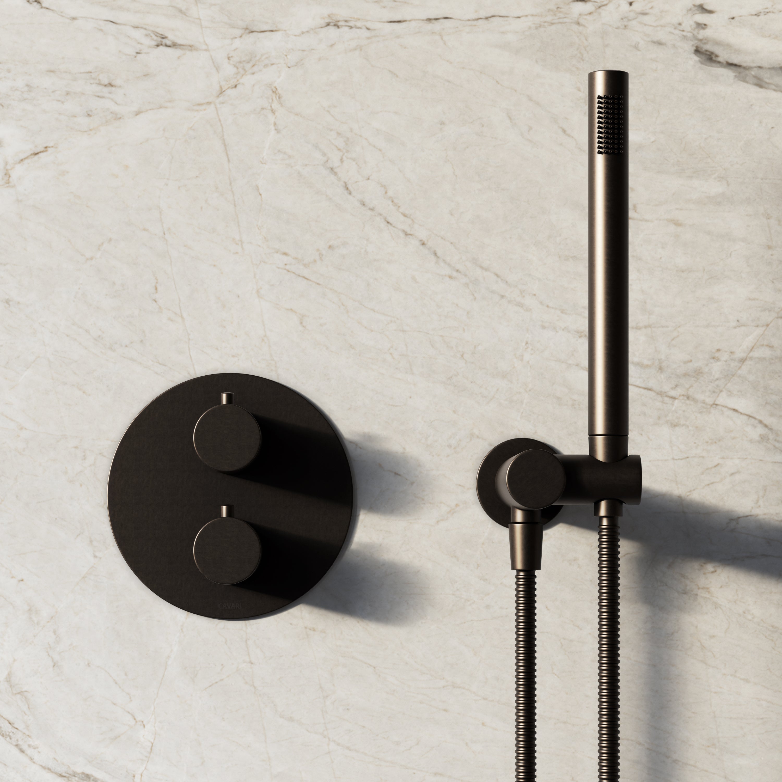 Image of Origin 2-Way Thermostatic Shower Set – Ceiling Mounted Overhead & Angled Hand Shower