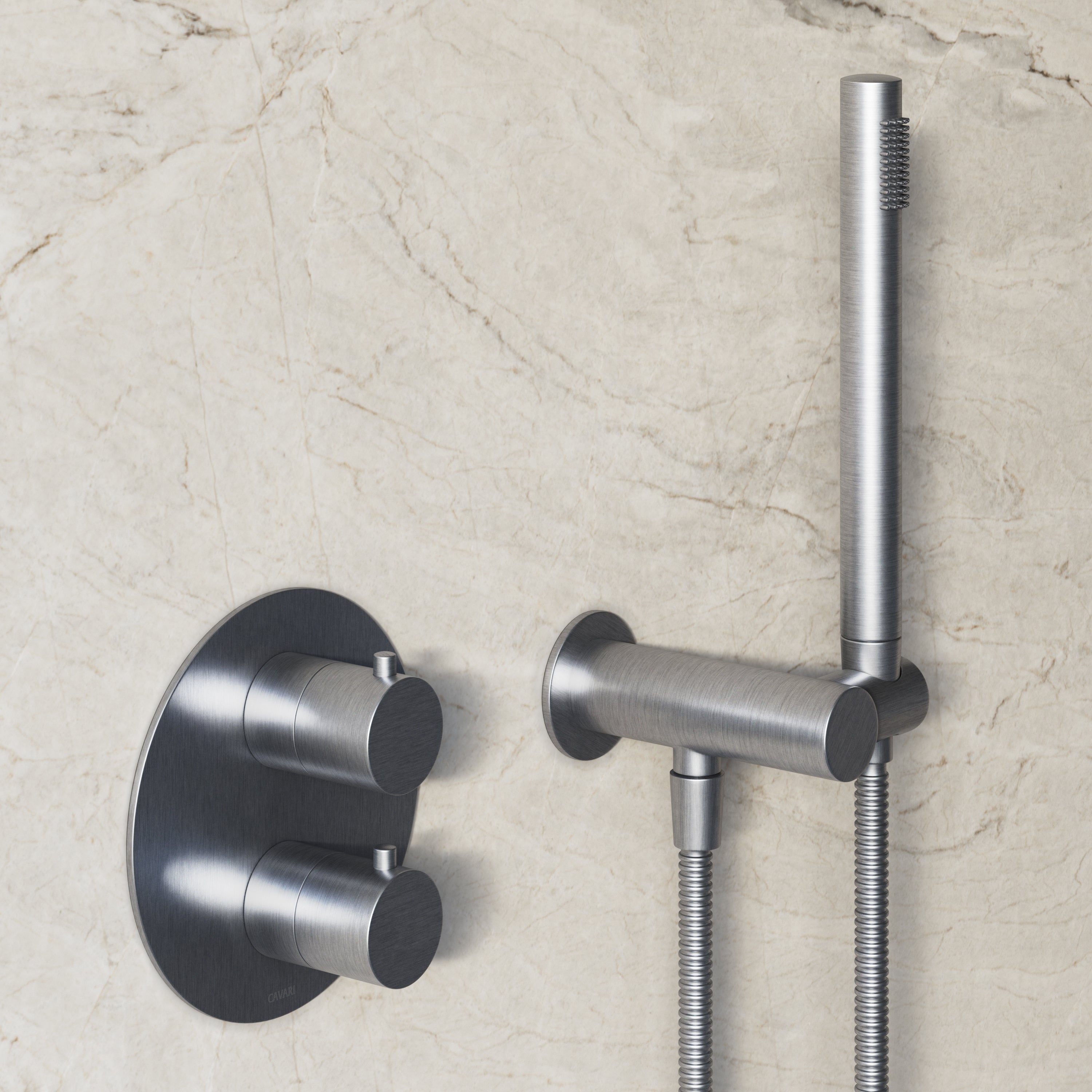 Image of Origin 2-Way Thermostatic Shower Set – Ceiling Mounted Overhead & Angled Hand Shower