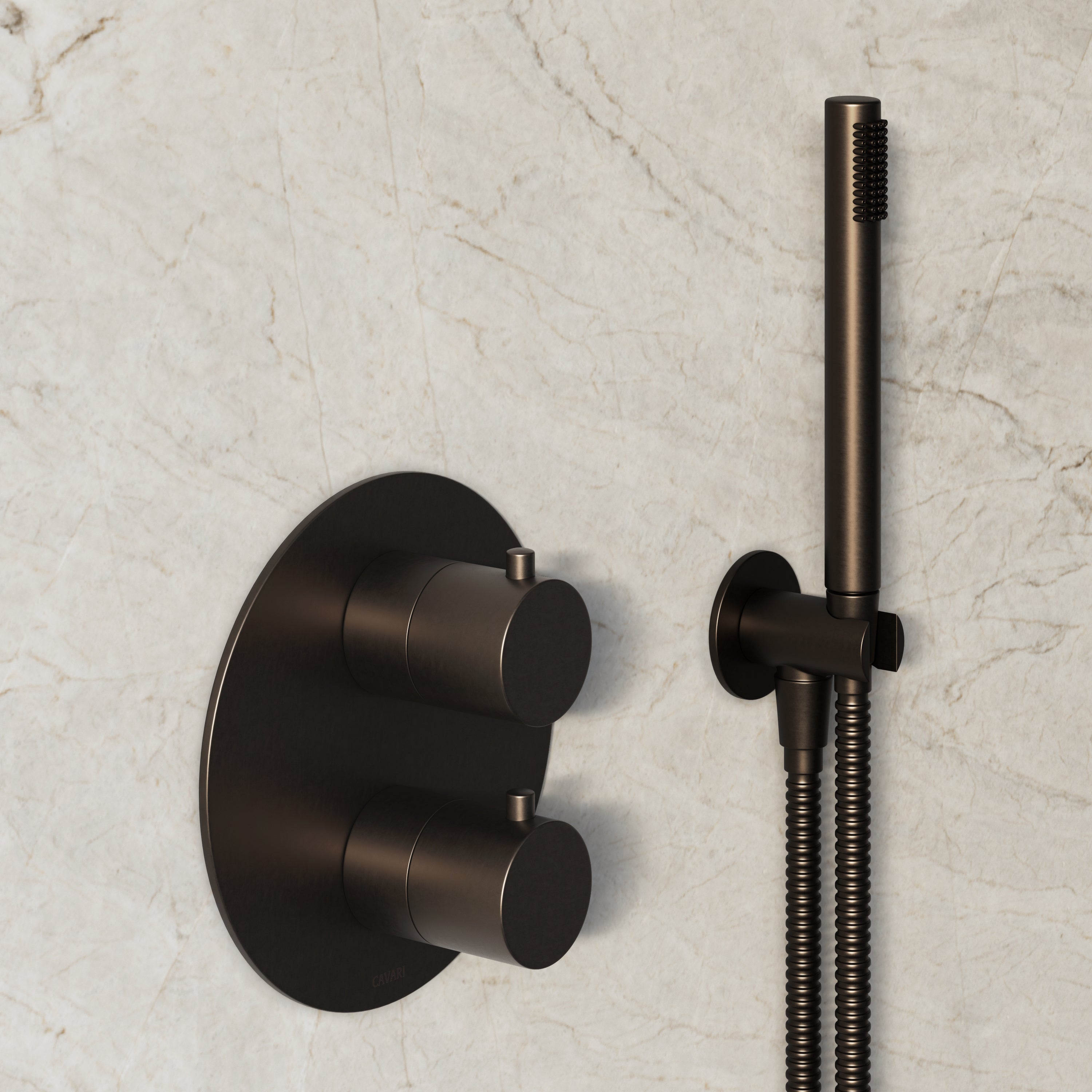 Image of Origin 2-Way Thermostatic Shower Set – Ceiling Mounted Overhead & Straight Hand Shower