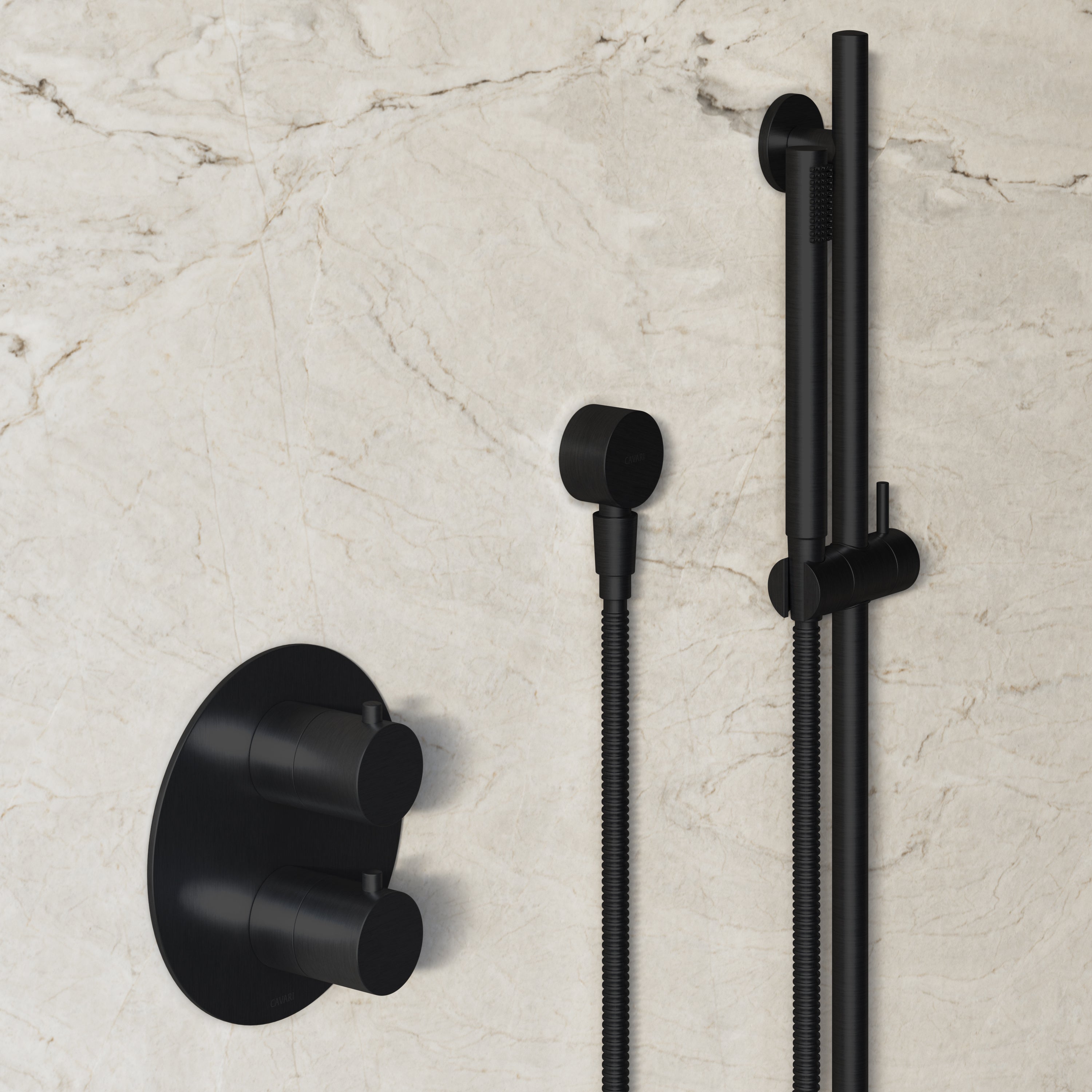 Image of Origin 2-Way Thermostatic Shower Set – Ceiling Mounted Overhead & Slide Rail Hand Shower