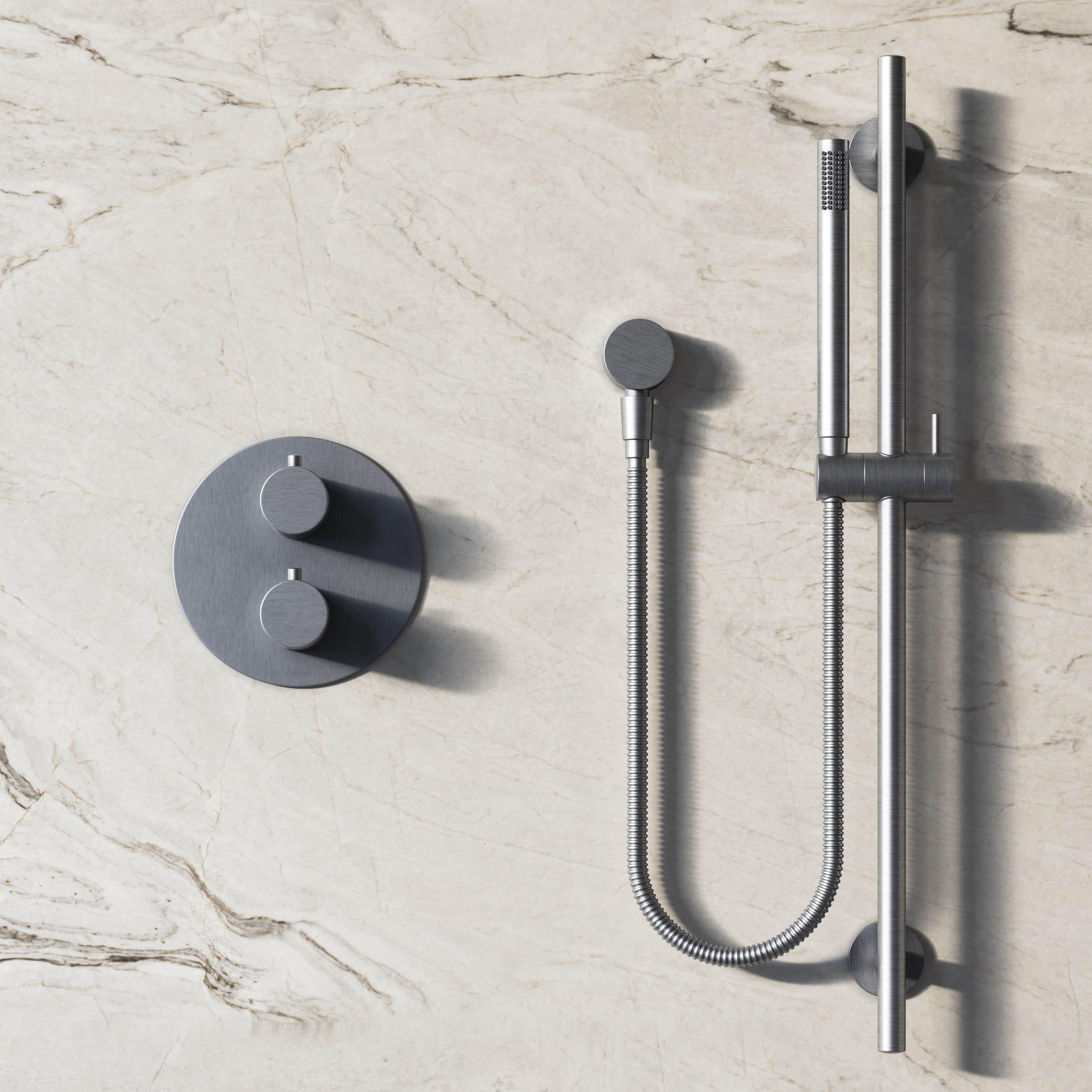Image of Origin 2-Way Thermostatic Shower Set – Ceiling Mounted Overhead & Slide Rail Hand Shower