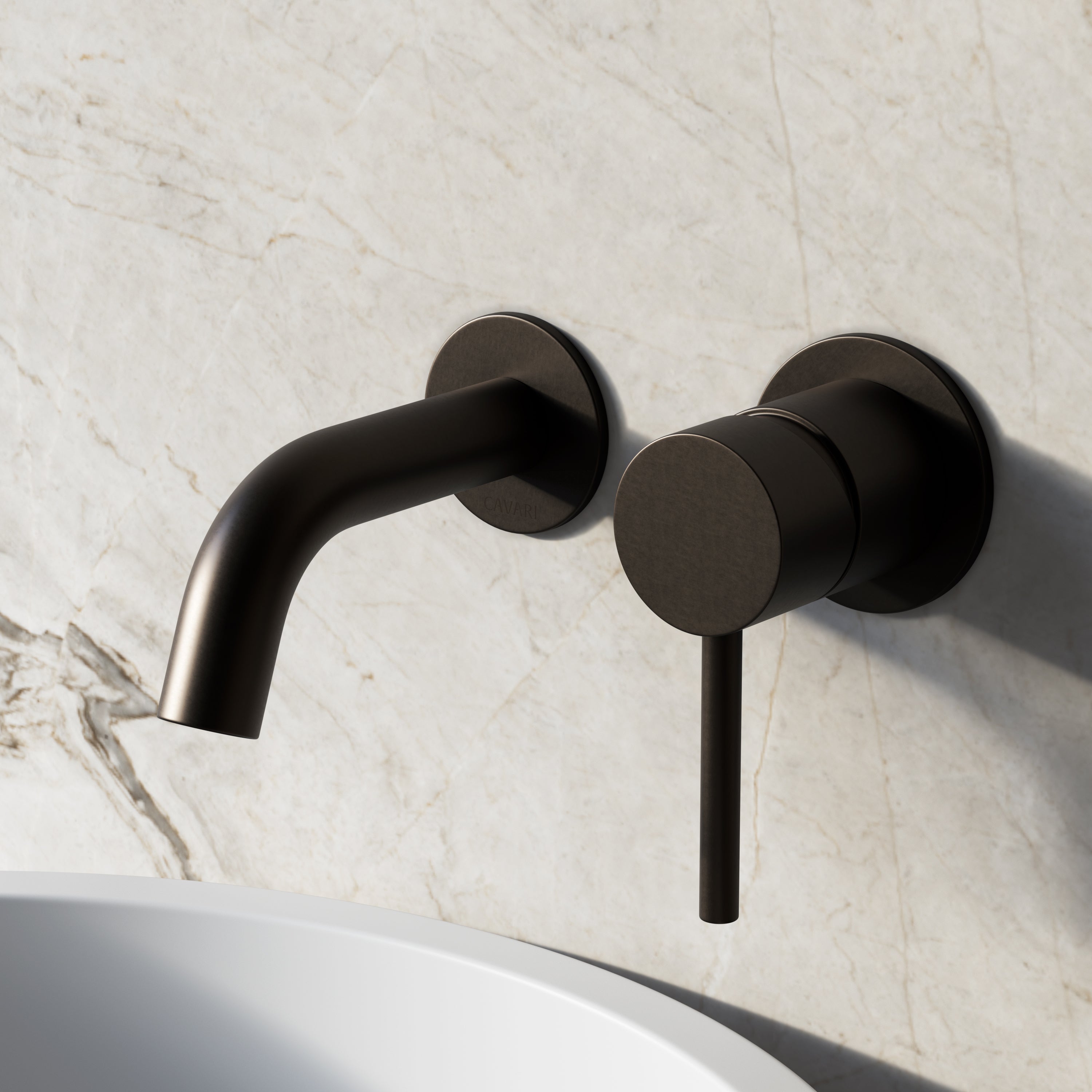 Image of Origin Short Spout Wall Mounted Basin Mixer Tap
