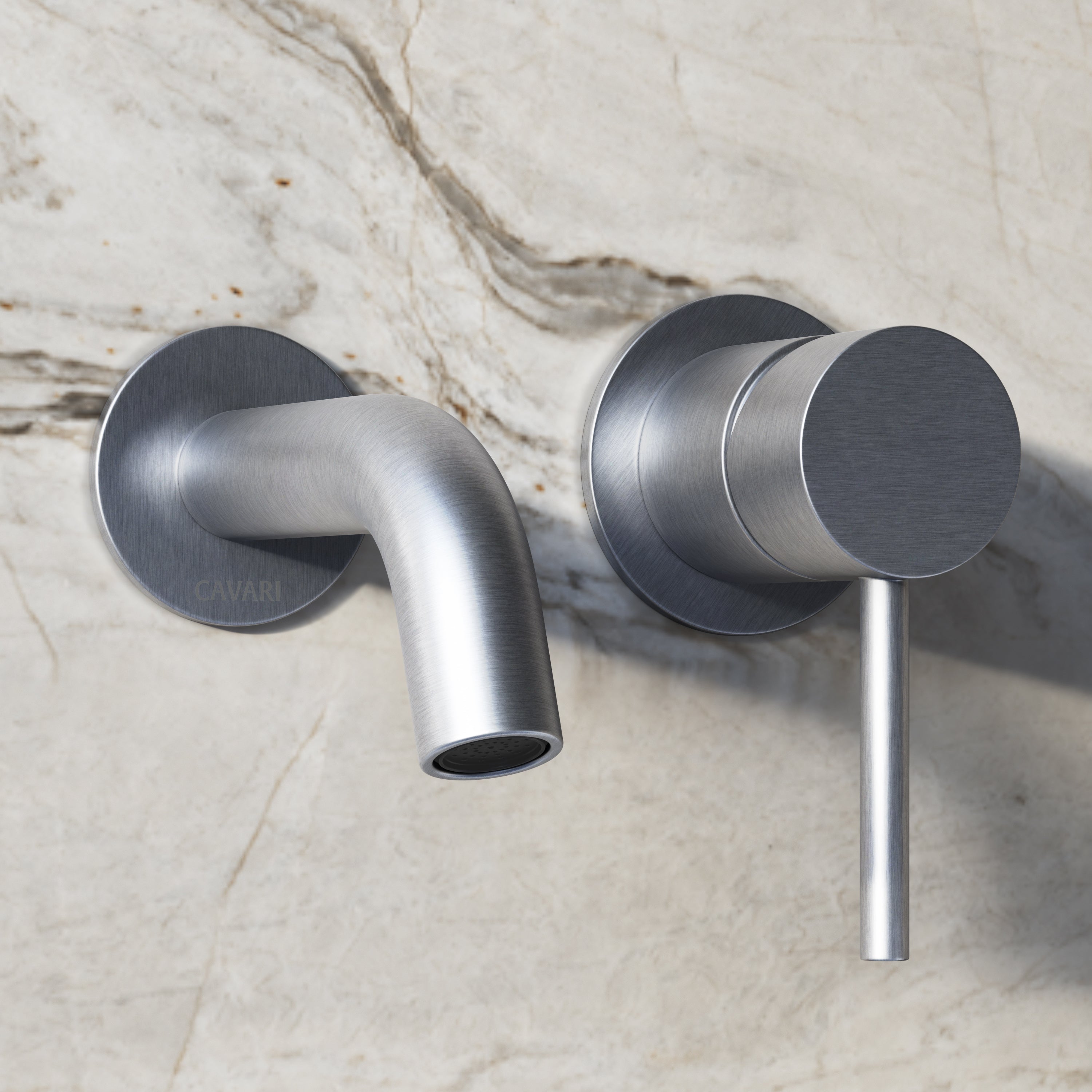 Image of Origin Short Spout Wall Mounted Basin Mixer Tap