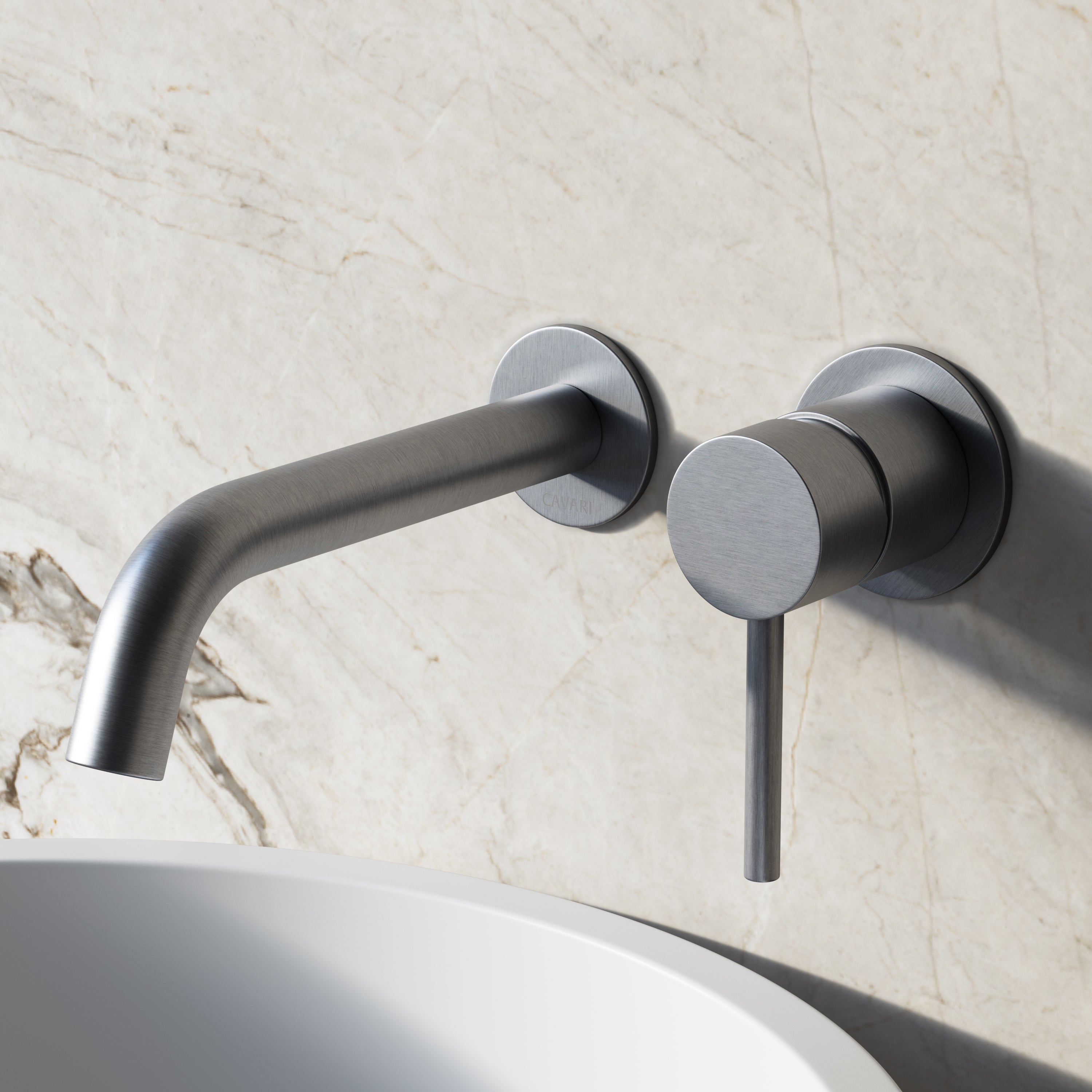 Image of Origin Long Spout Wall Mounted Basin Mixer Tap