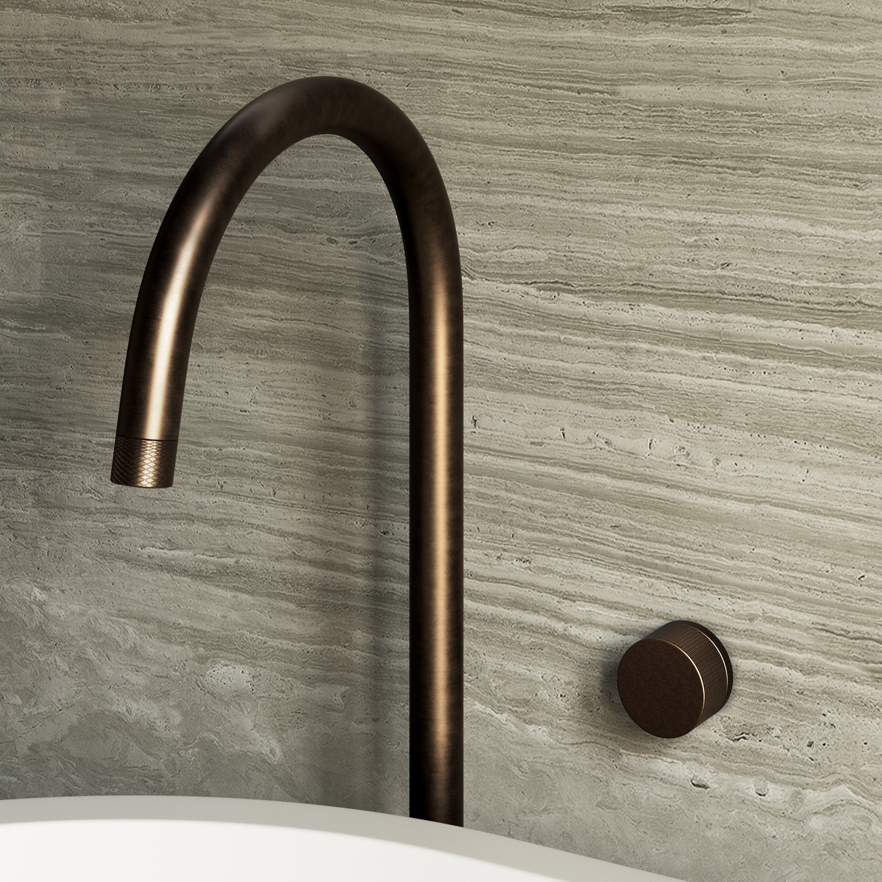 Image of Strata Bath Set – 1 Way Wall Mixer & Floor Standing Spout