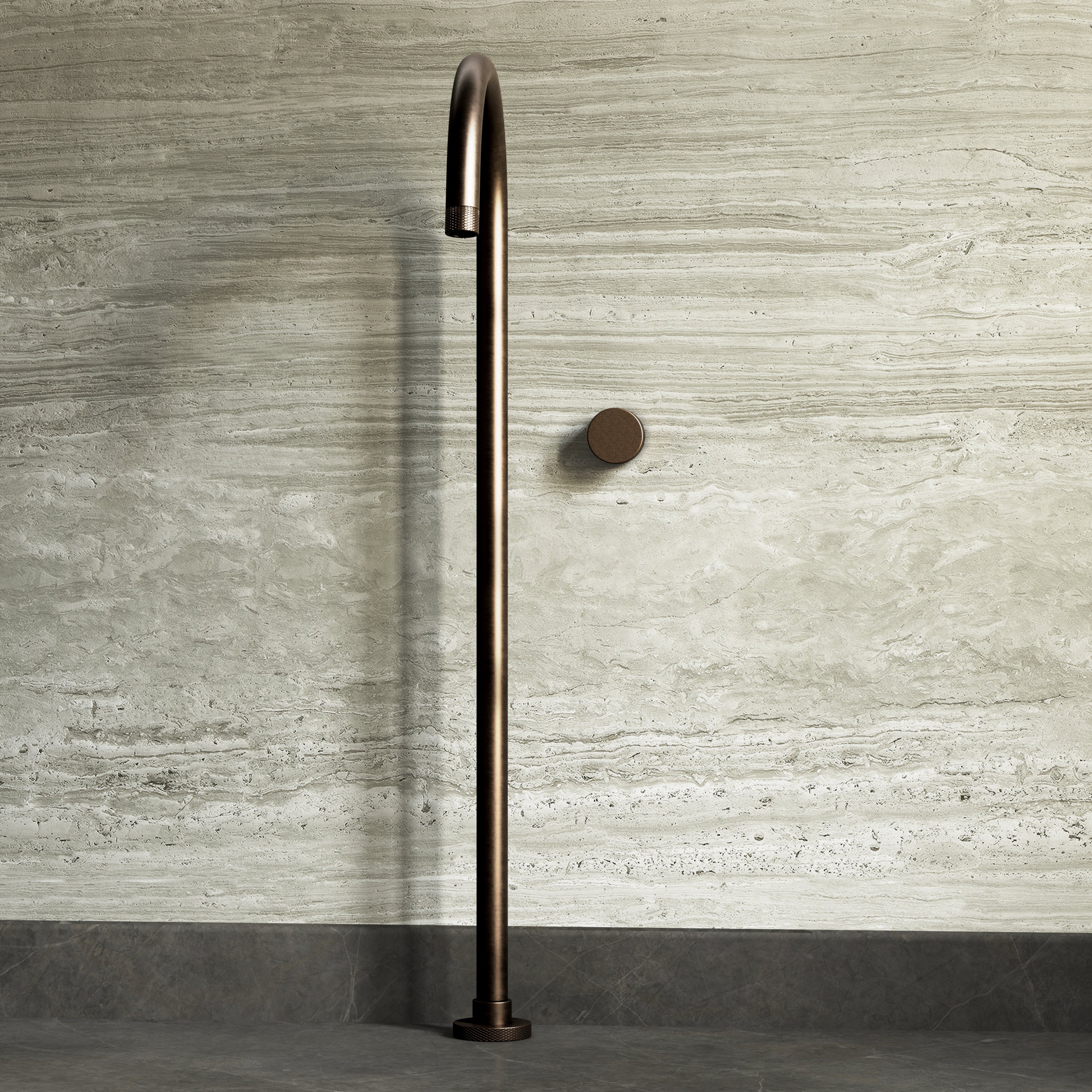 Image of Strata Bath Set – 1 Way Wall Mixer & Floor Standing Spout