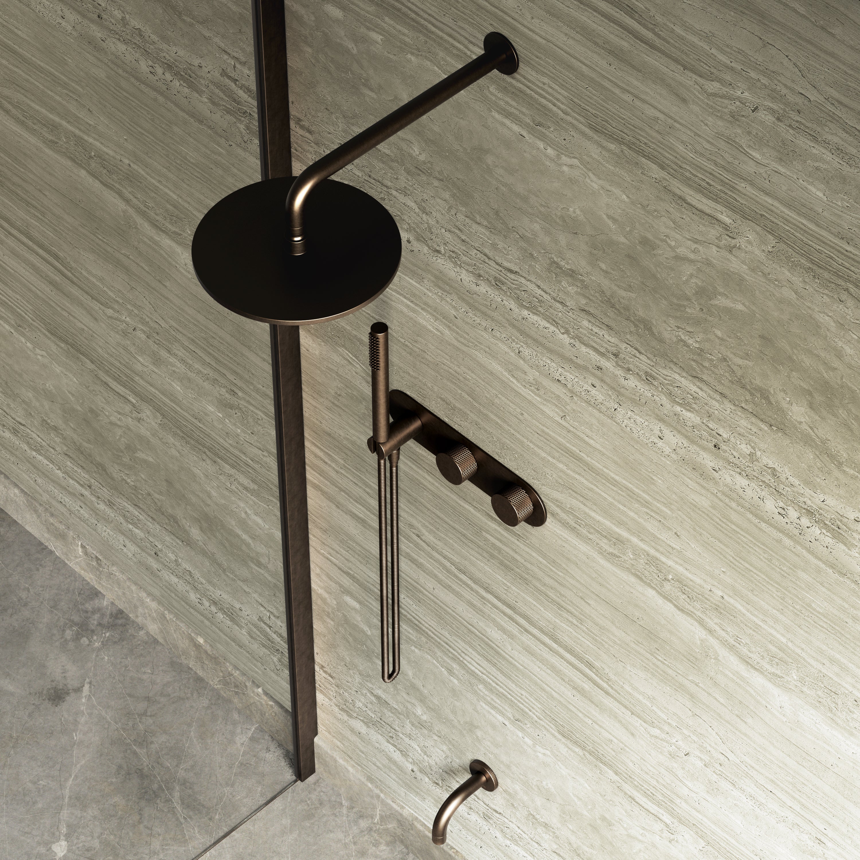 Image of Strata 2-Way Thermostatic Shower Set – 10