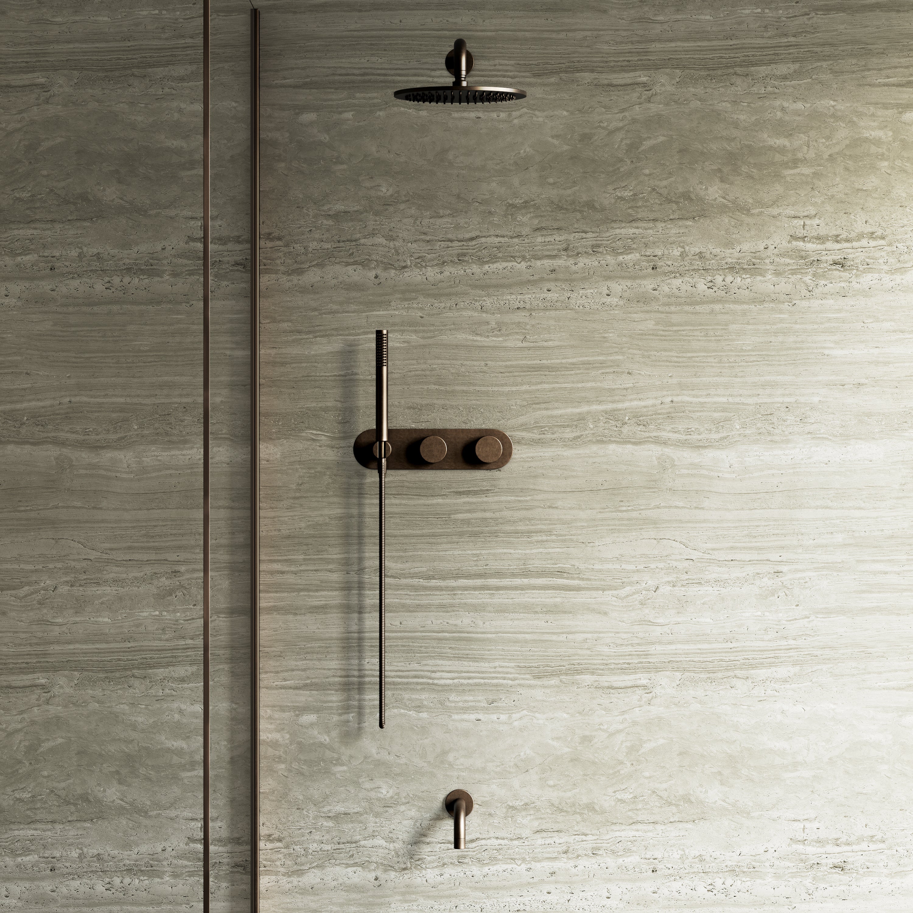 Image of Strata 2-Way Thermostatic Shower Set – 10