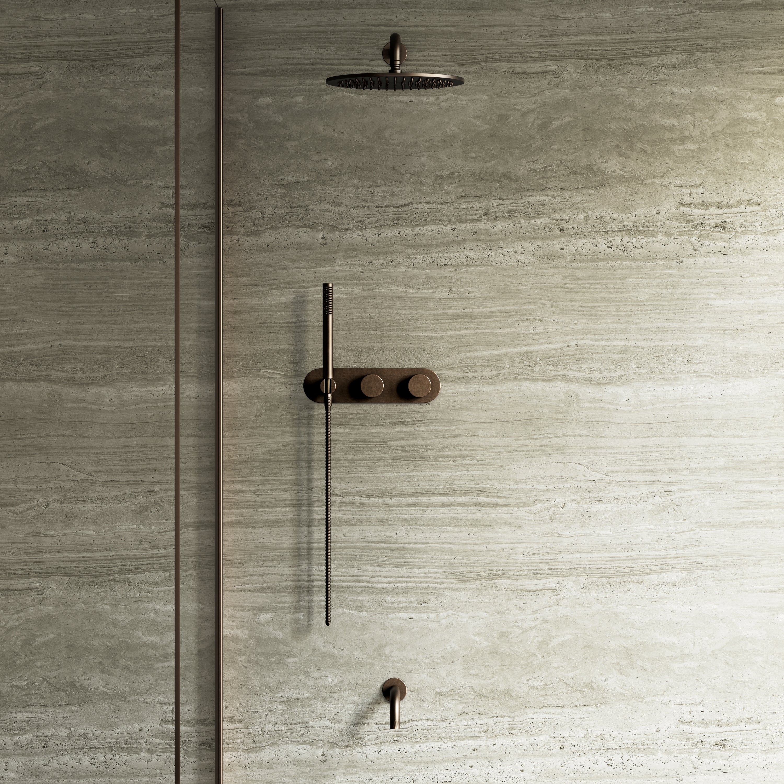 Image of Strata 2-Way Thermostatic Shower Set – 12