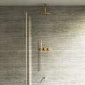 Strata 2-Way Thermostatic Shower Set – 12" Ceiling Mounted Overhead & Short Spout