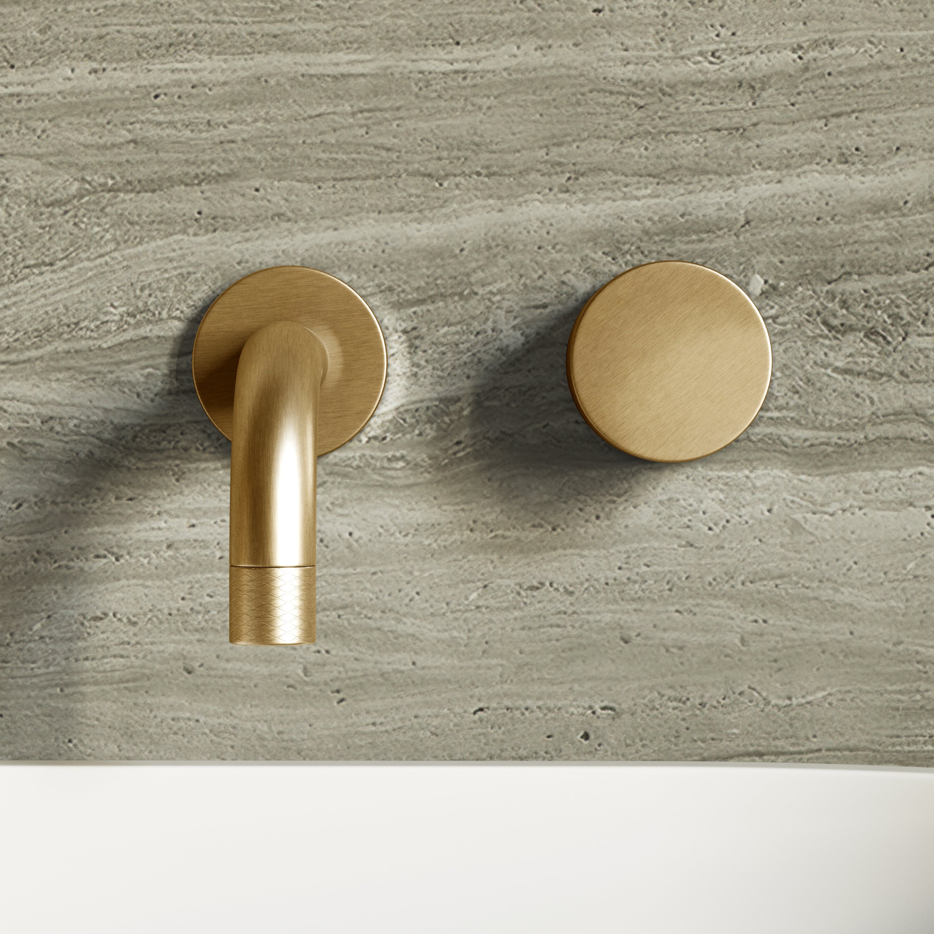 Image of Strata Single Handle Short Spout Wall Mounted Basin Mixer Tap