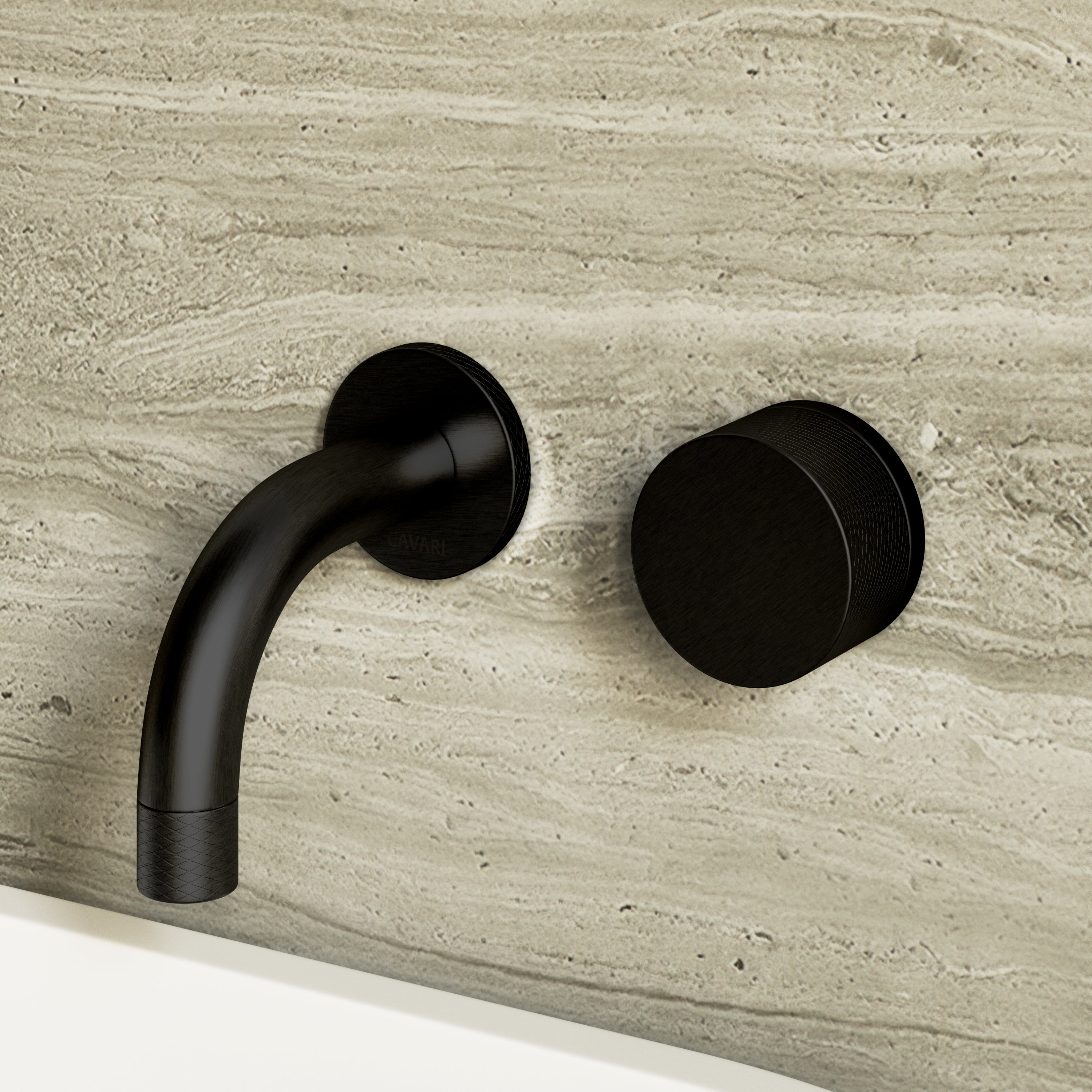 Image of Strata Single Handle Short Spout Wall Mounted Basin Mixer Tap