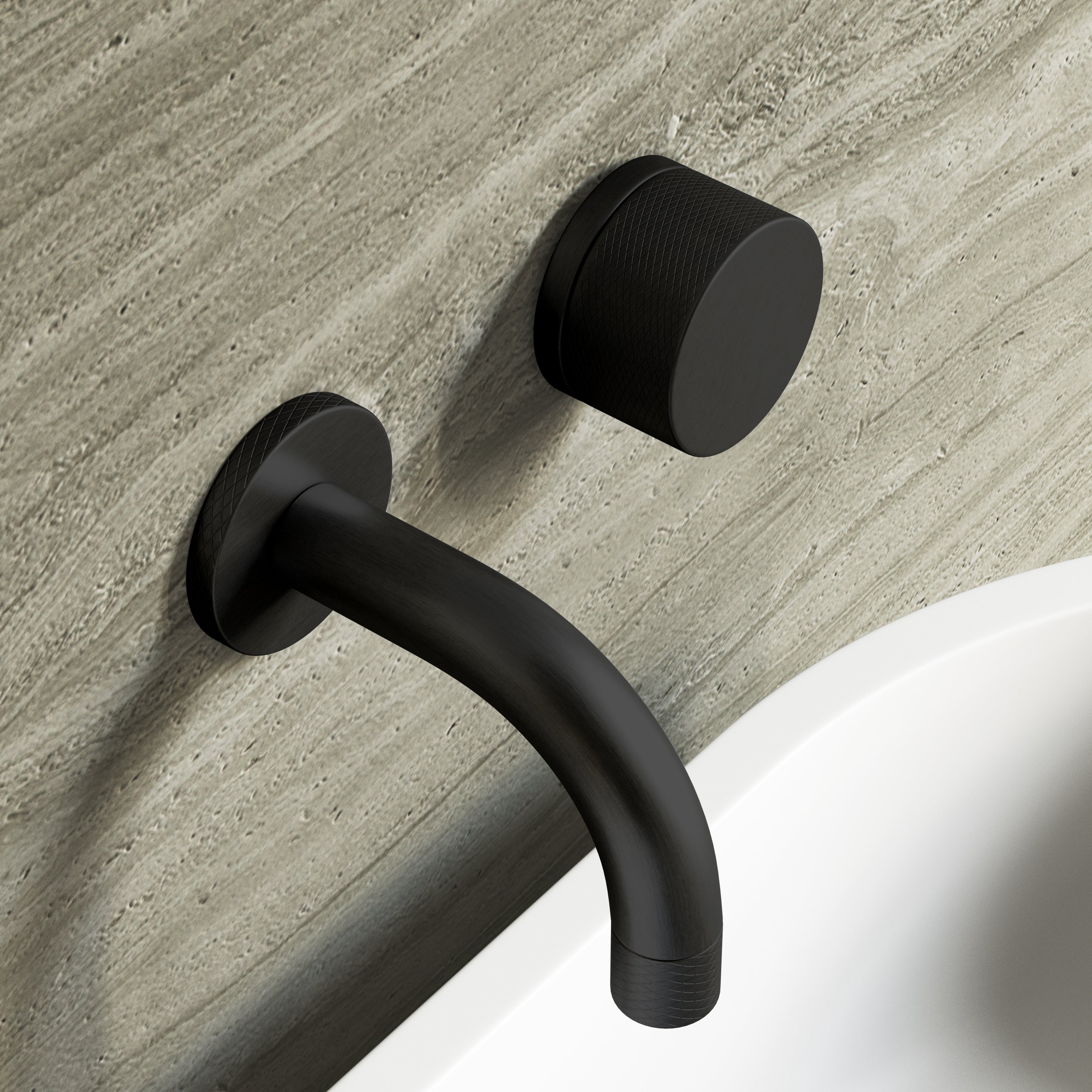 Image of Strata Single Handle Short Spout Wall Mounted Basin Mixer Tap