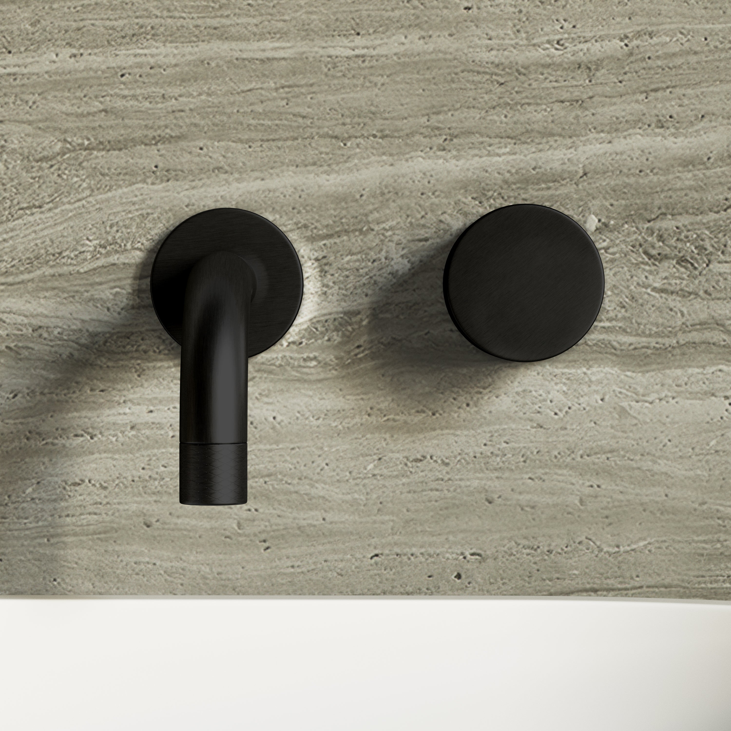 Image of Strata Single Handle Short Spout Wall Mounted Basin Mixer Tap